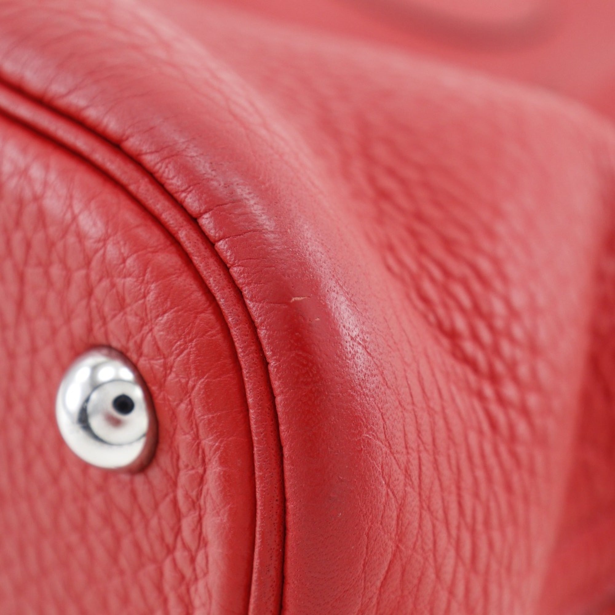 Hermes Bolide Red Color Taurillon Clemence Leather Handbag (Pre-Owned)