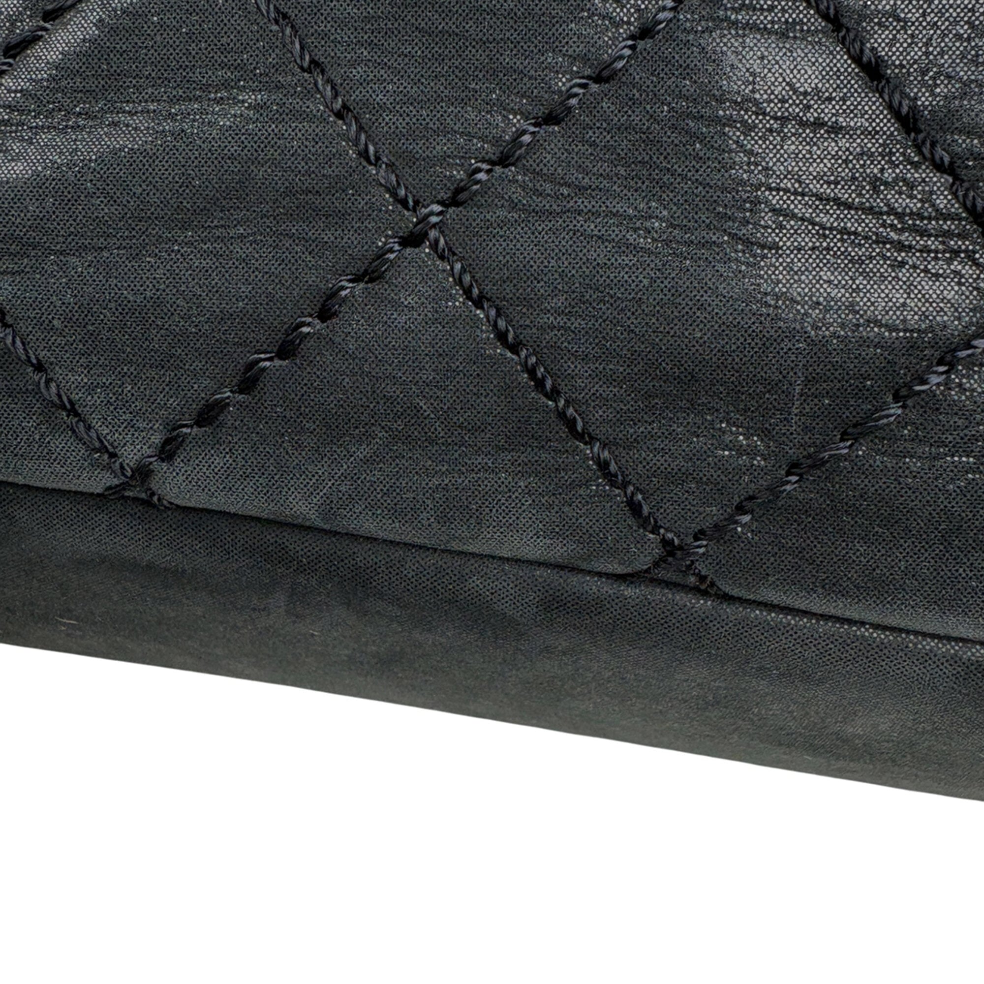 Chanel Wild Stitch Black Fabric Leather Shoulder Bag (Pre-Owned)