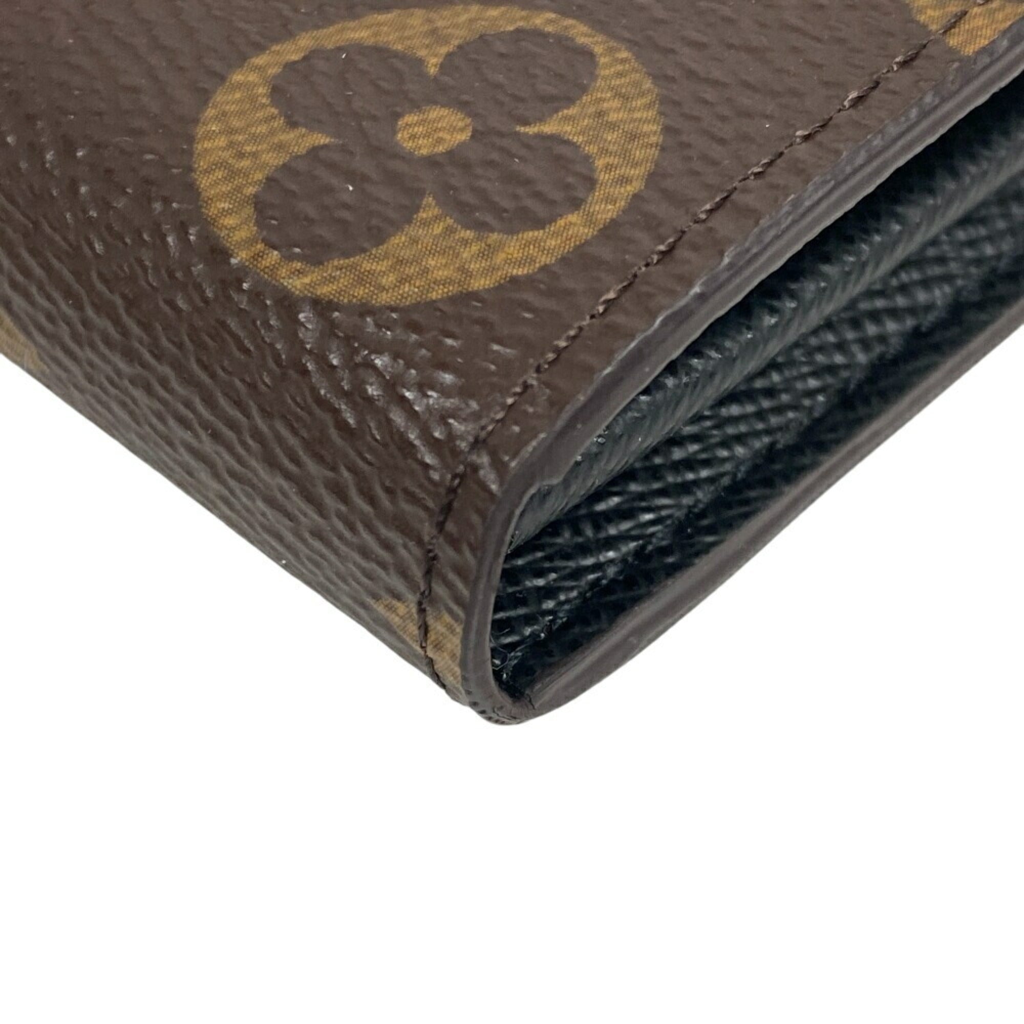 Louis Vuitton Brown Leather Wallet (Tri-Fold) (Pre-Owned)