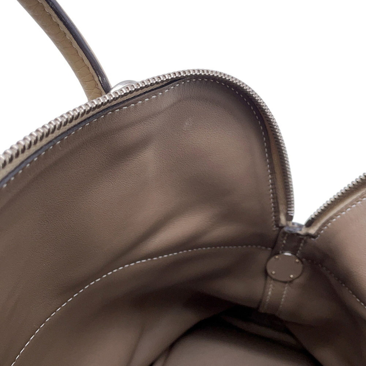 Hermes Beige Etoupe Gray Taurillon Clemence Leather Handbag (Pre-Owned)
