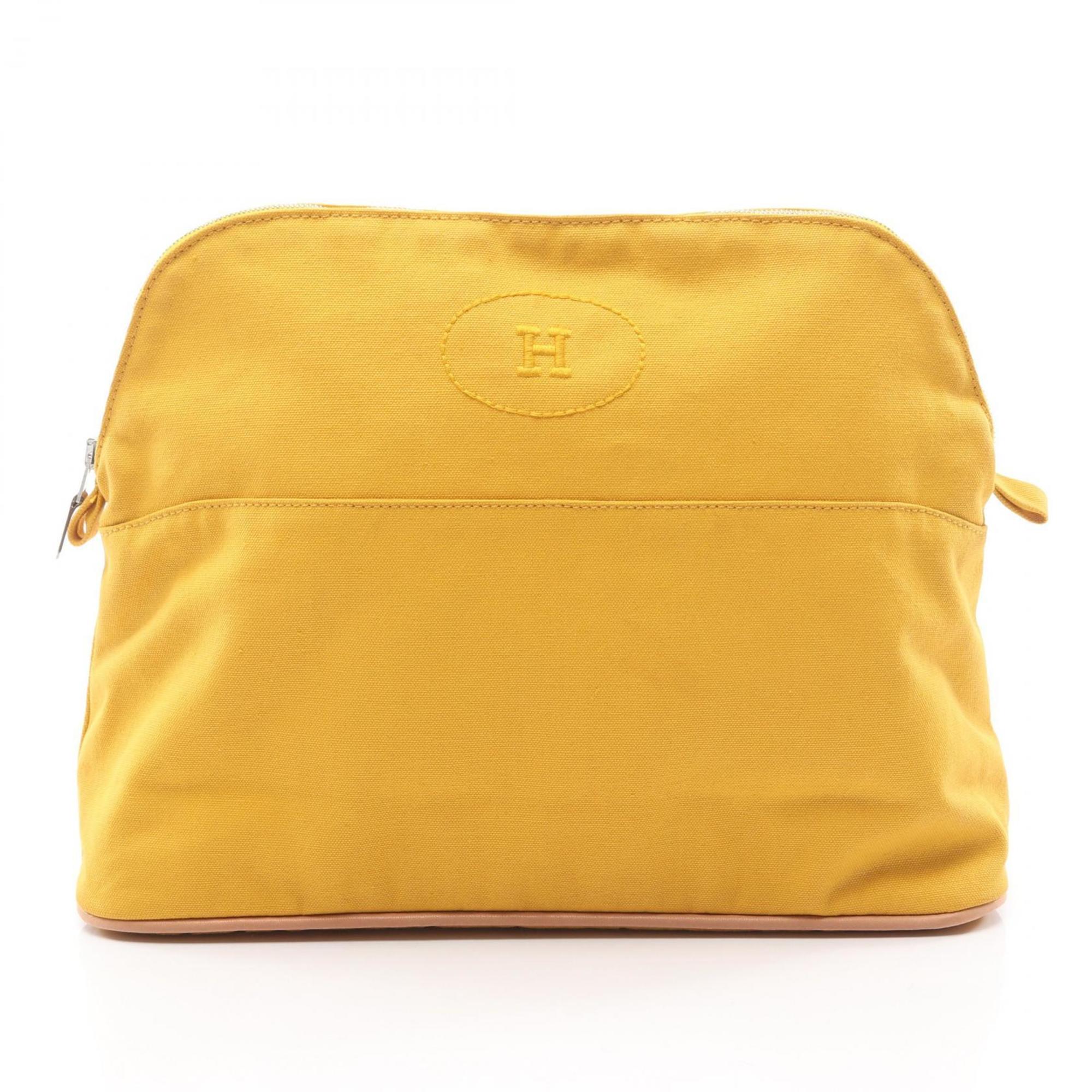 Hermes Yellow Canvas Pouch (Pre-Owned)