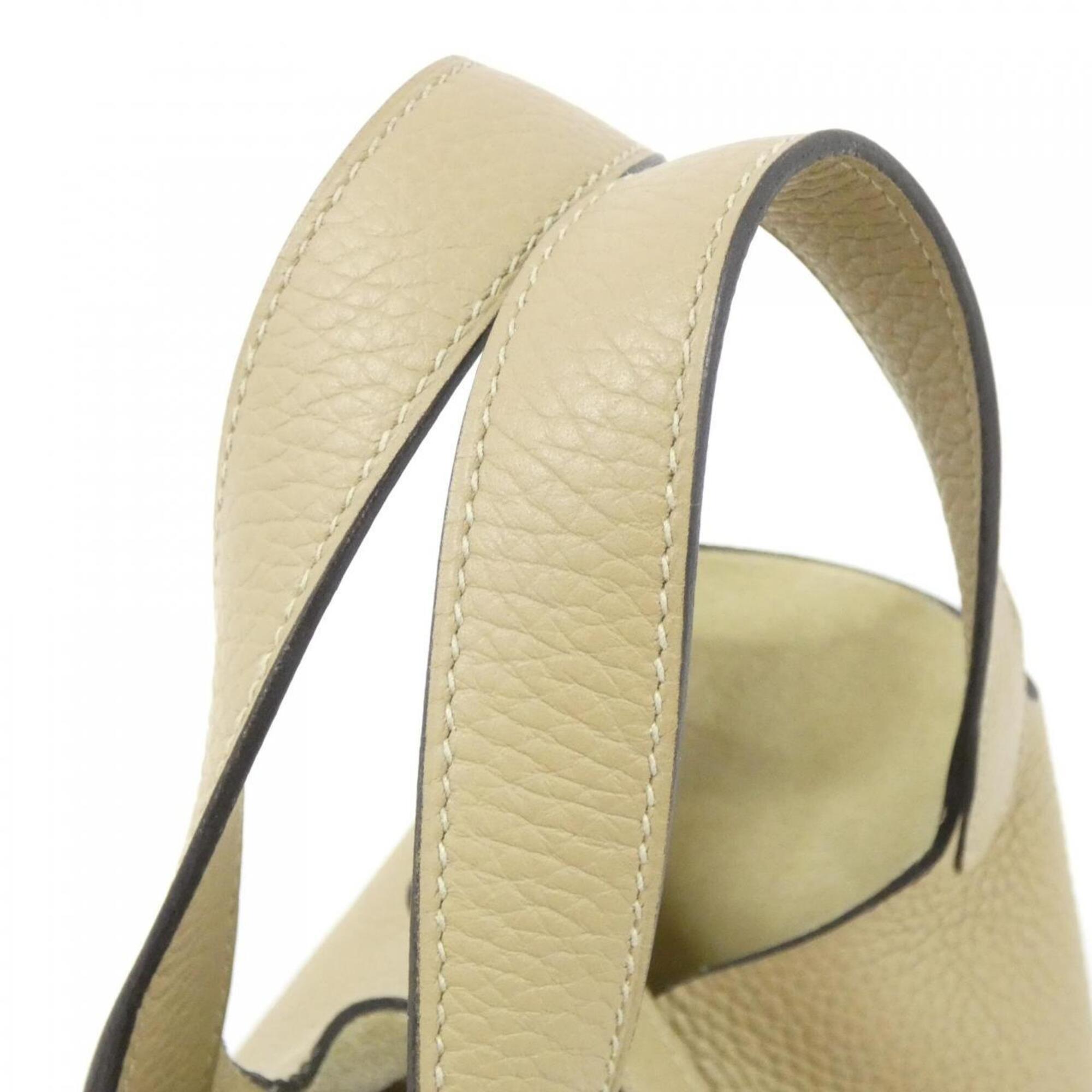 Hermes Beige Taurillon Clemence Leather Handbag (Pre-Owned)