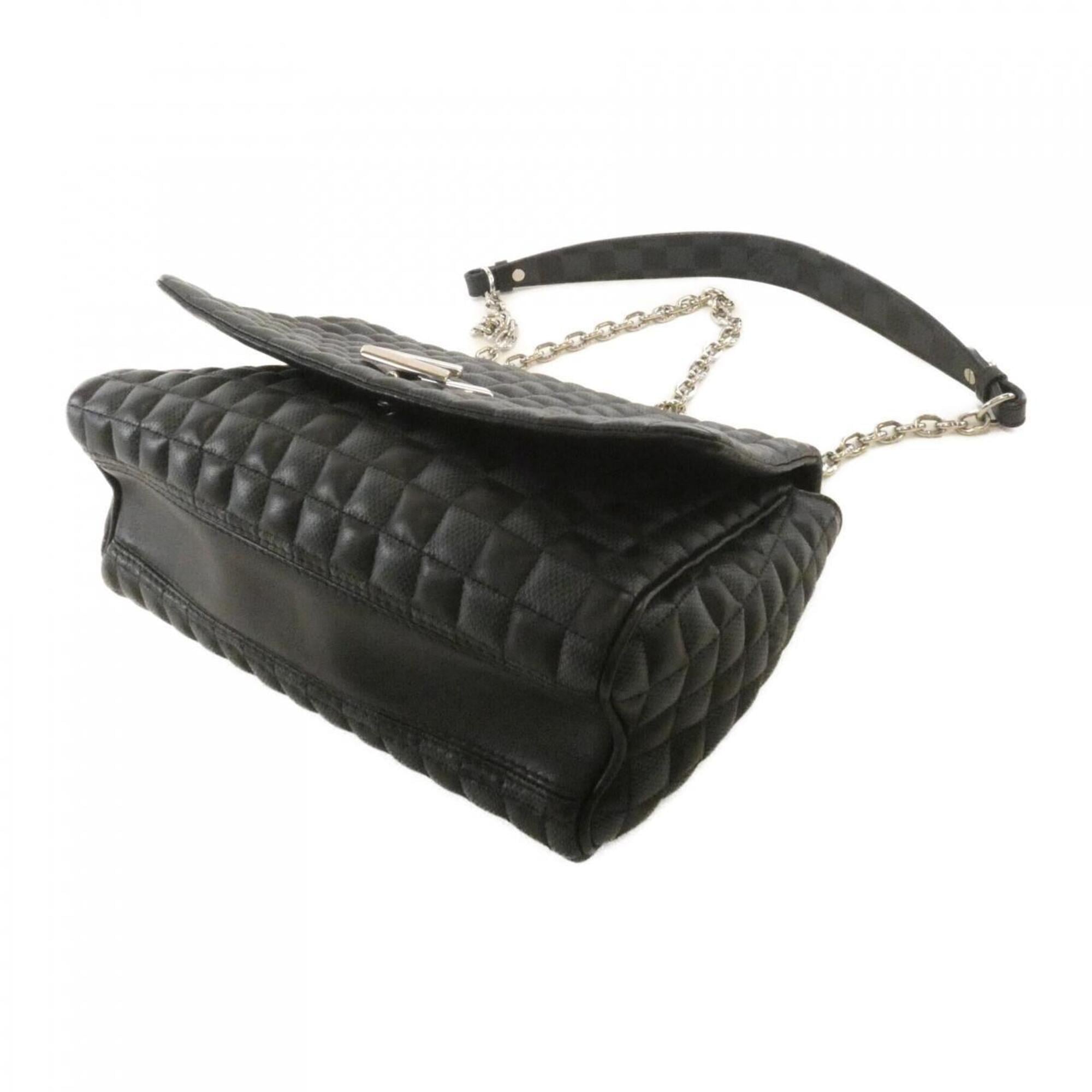 Louis Vuitton Black Damier Cobalt Leather Shoulder Bag (Pre-Owned)