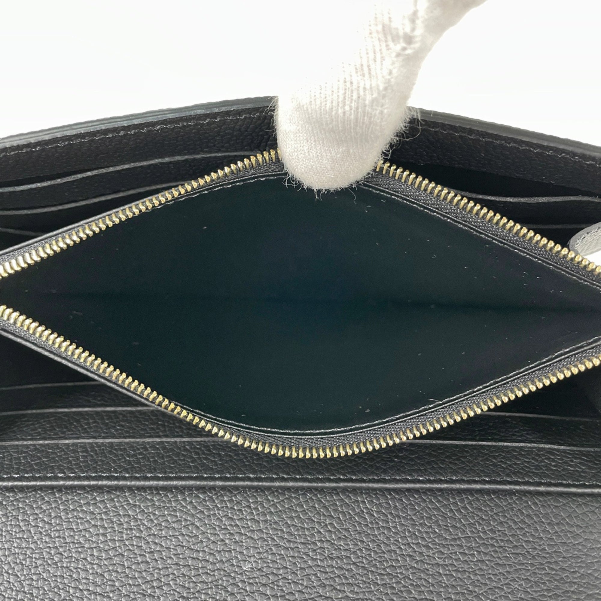 Louis Vuitton Black Noir Monogram Empreinte Long Wallet (Tri-Fold) (Pre-Owned)