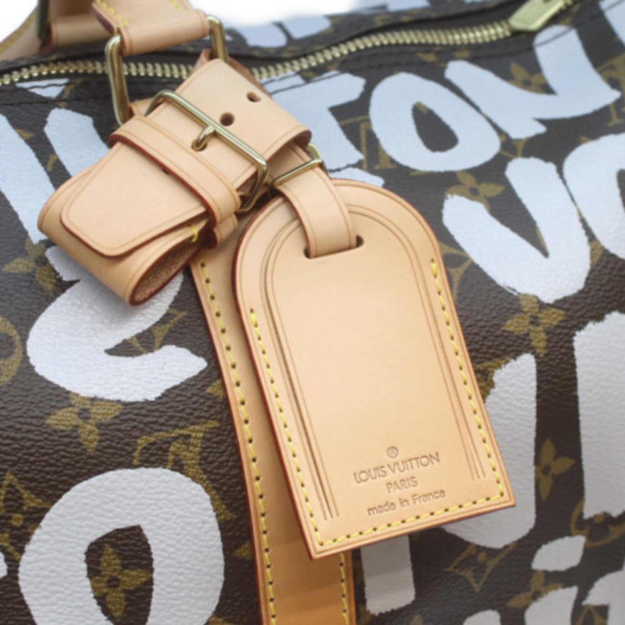 Louis Vuitton Monogram White Monogram Graffiti Boston Bag (Pre-Owned)