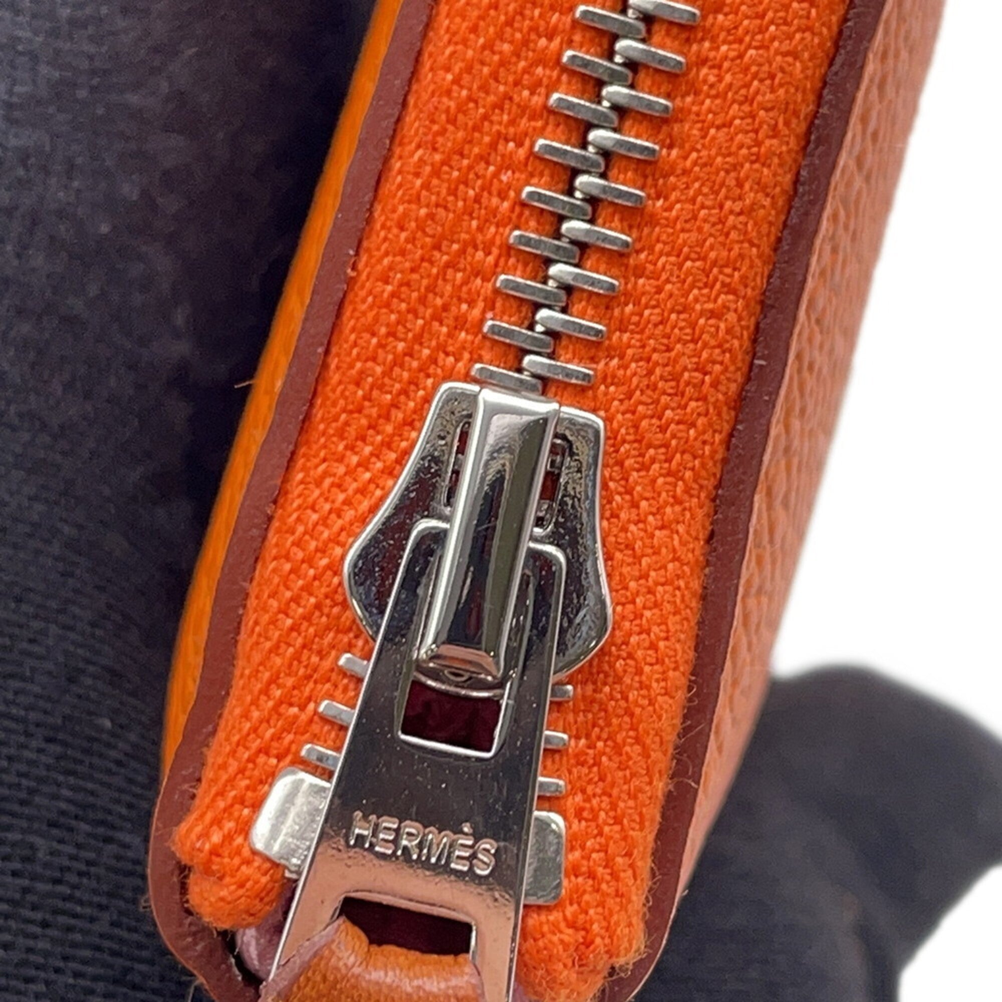 Hermes Orange Epsom Leather Coin Purse/Coin Case (Pre-Owned)
