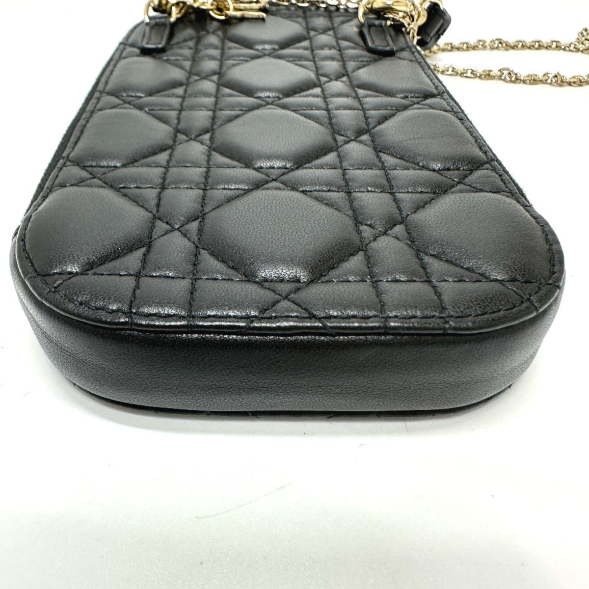 Christian Dior Cannage/Lady Dior Black Leather Shoulder Bag (Pre-Owned)