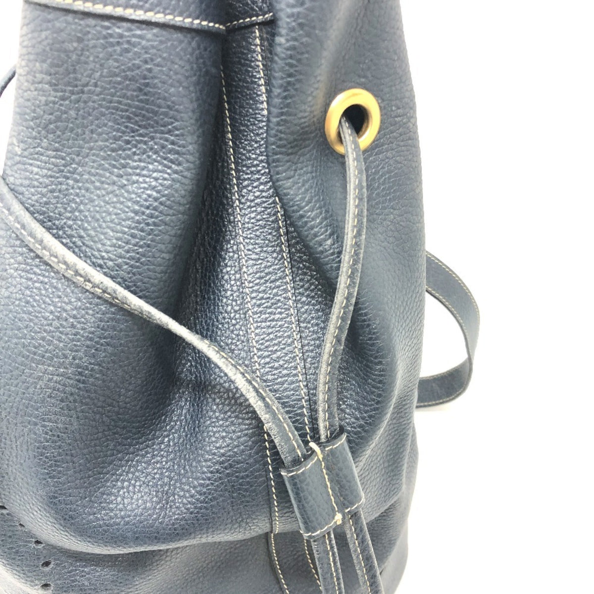 Hermes Navy Leather Shoulder Bag (Pre-Owned)