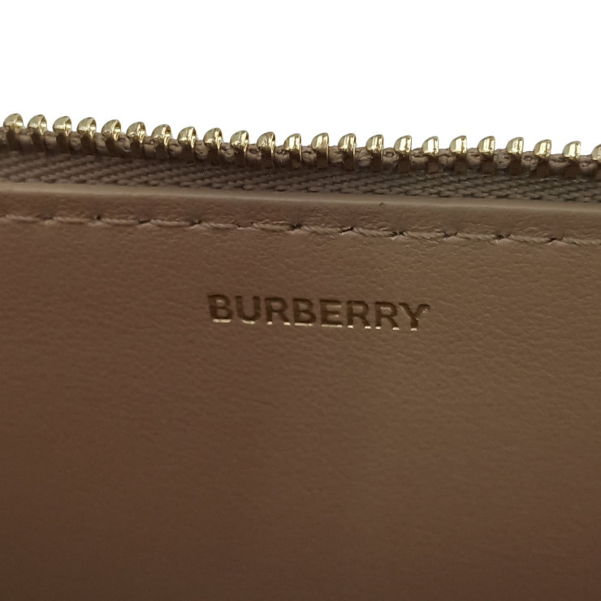 Burberry Beige Canvas Clutch Bag Handbag (Pre-Owned)
