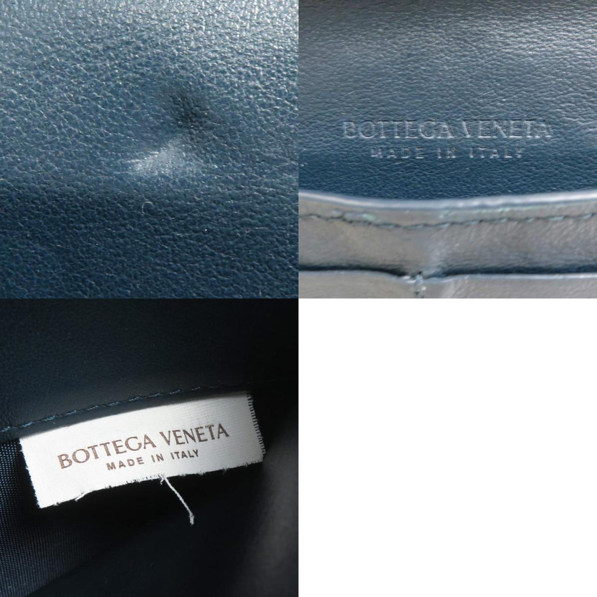 Bottega Veneta Blue Green Intrecciato Long Wallet (Bi-Fold) (Pre-Owned)