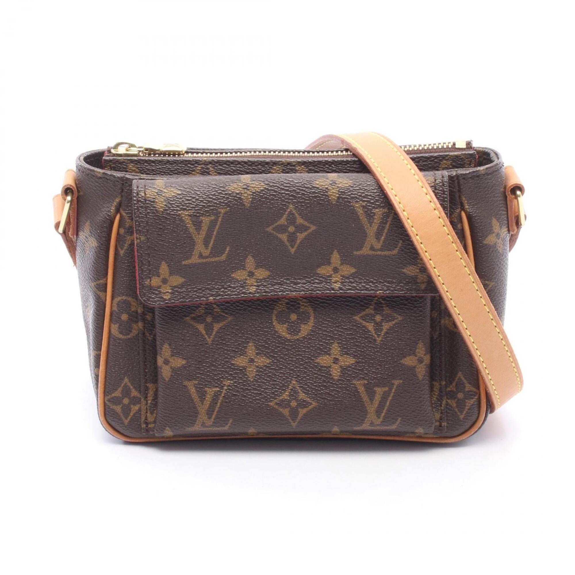 Louis Vuitton Brown Monogram Coated Canvas Leather Handbag Shoulder Bag (Pre-Owned)