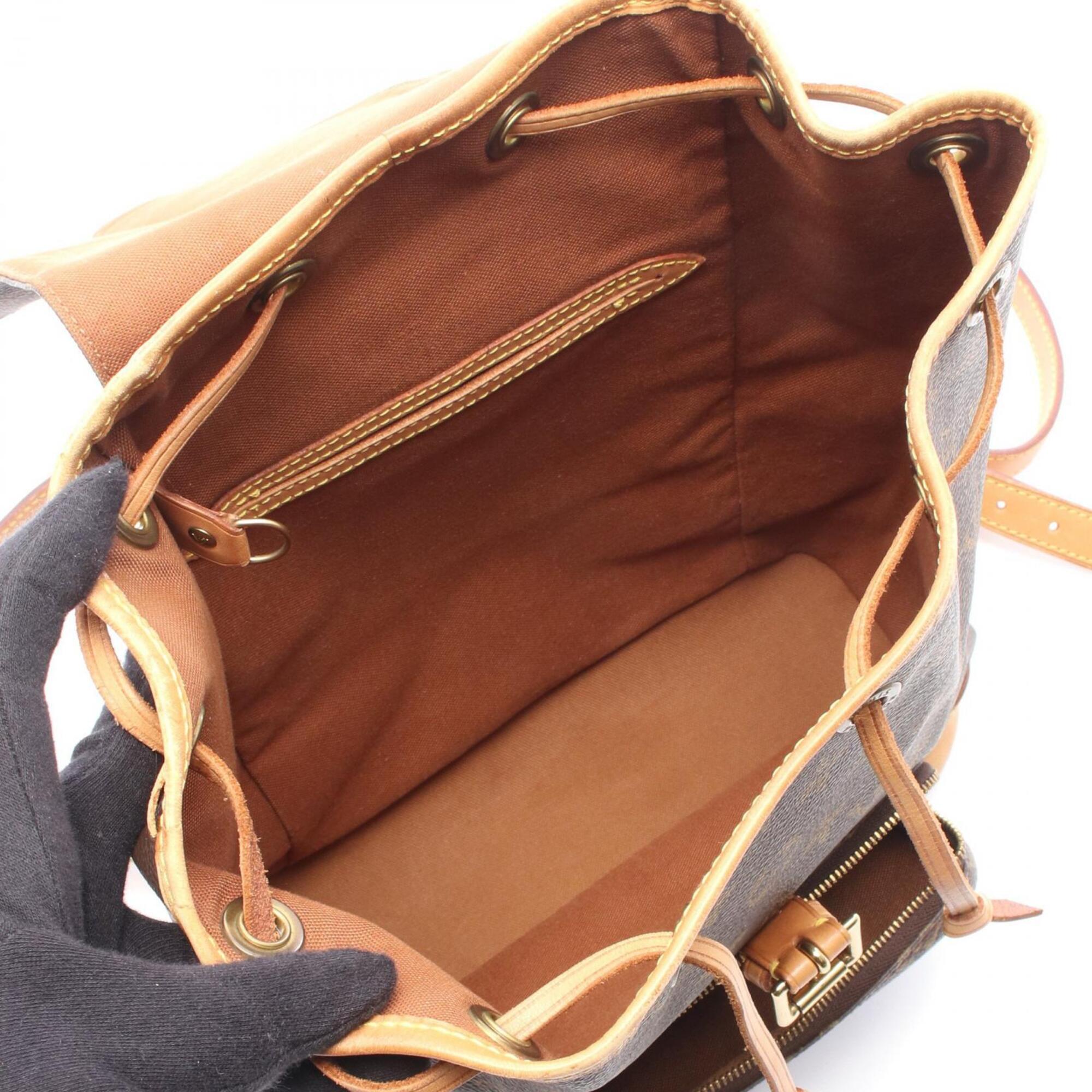 Louis Vuitton Brown Monogram Coated Canvas Backpack Handbag (Pre-Owned)