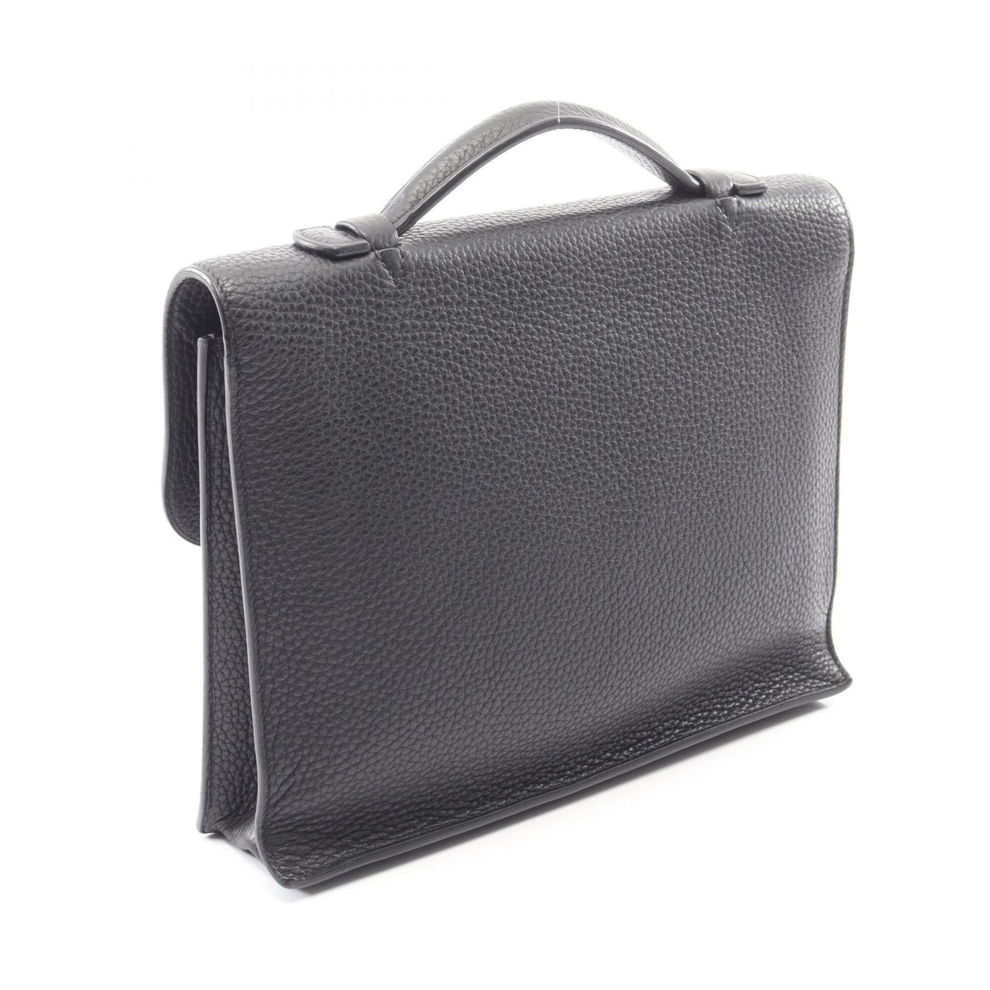 Hermes Black Taurillon Clemence Leather Handbag (Pre-Owned)