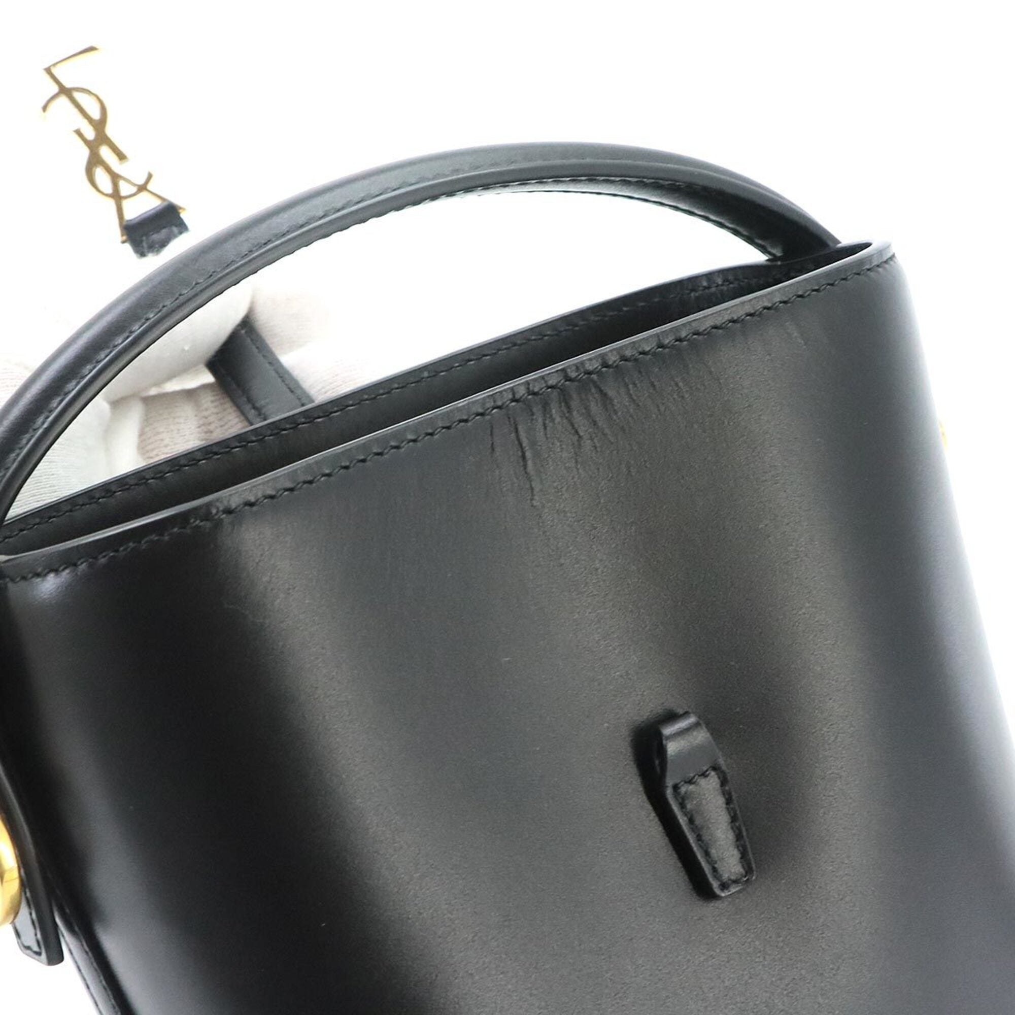 Saint Laurent Black Leather Handbag Shoulder Bag (Pre-Owned)