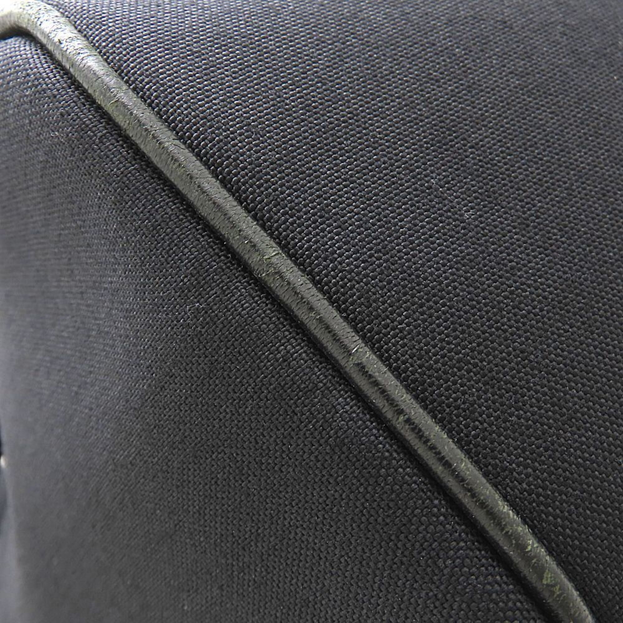 Yves Saint Laurent Black Canvas Leather Backpack (Pre-Owned)