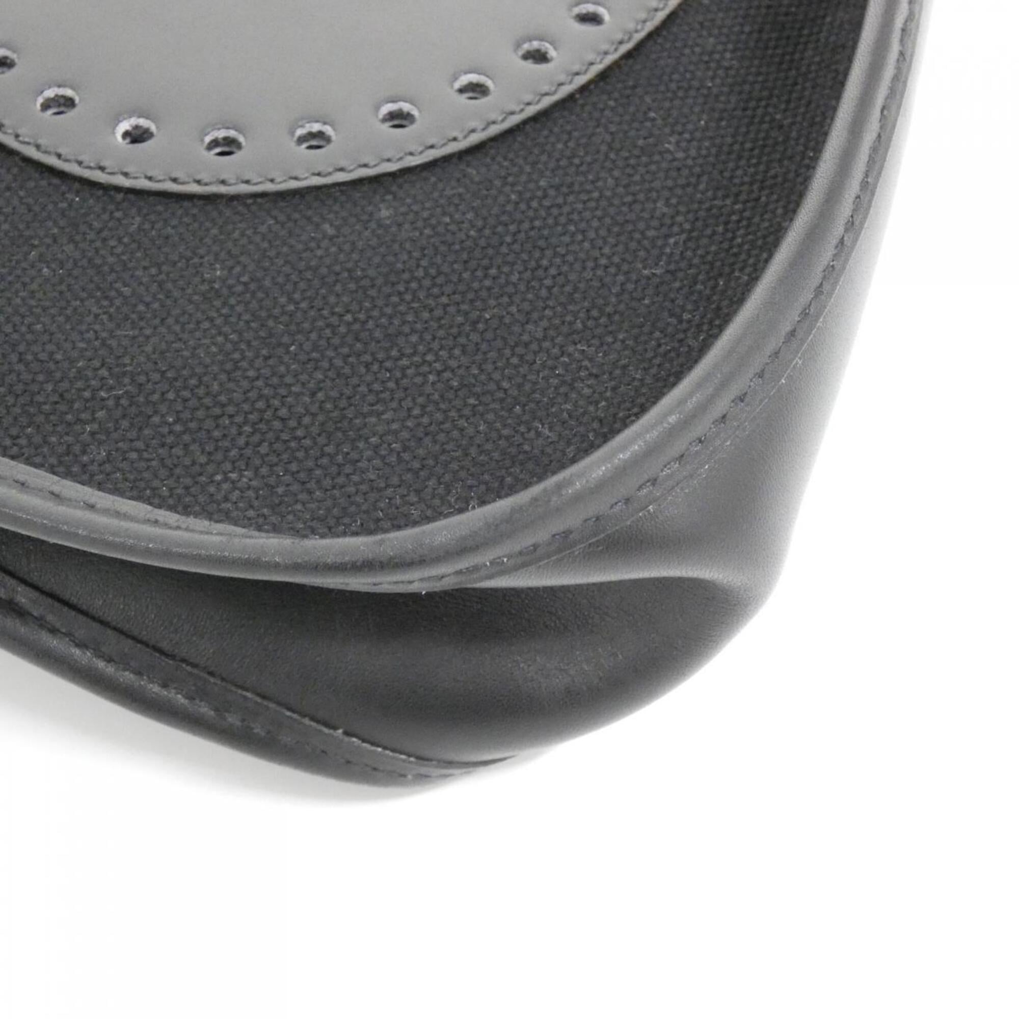 Hermes Black Canvas Shoulder Bag (Pre-Owned)