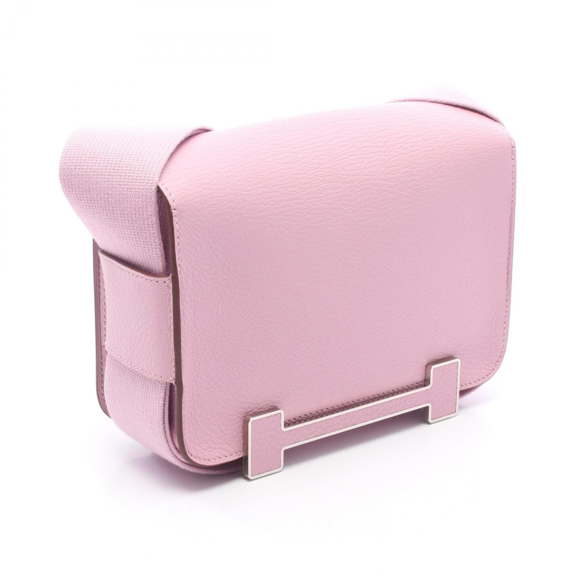 Hermes Pink Chevre Leather Handbag Shoulder Bag (Pre-Owned)