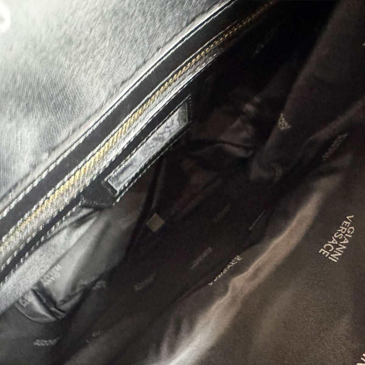 Versace Black Gold Pvc Backpack (Pre-Owned)