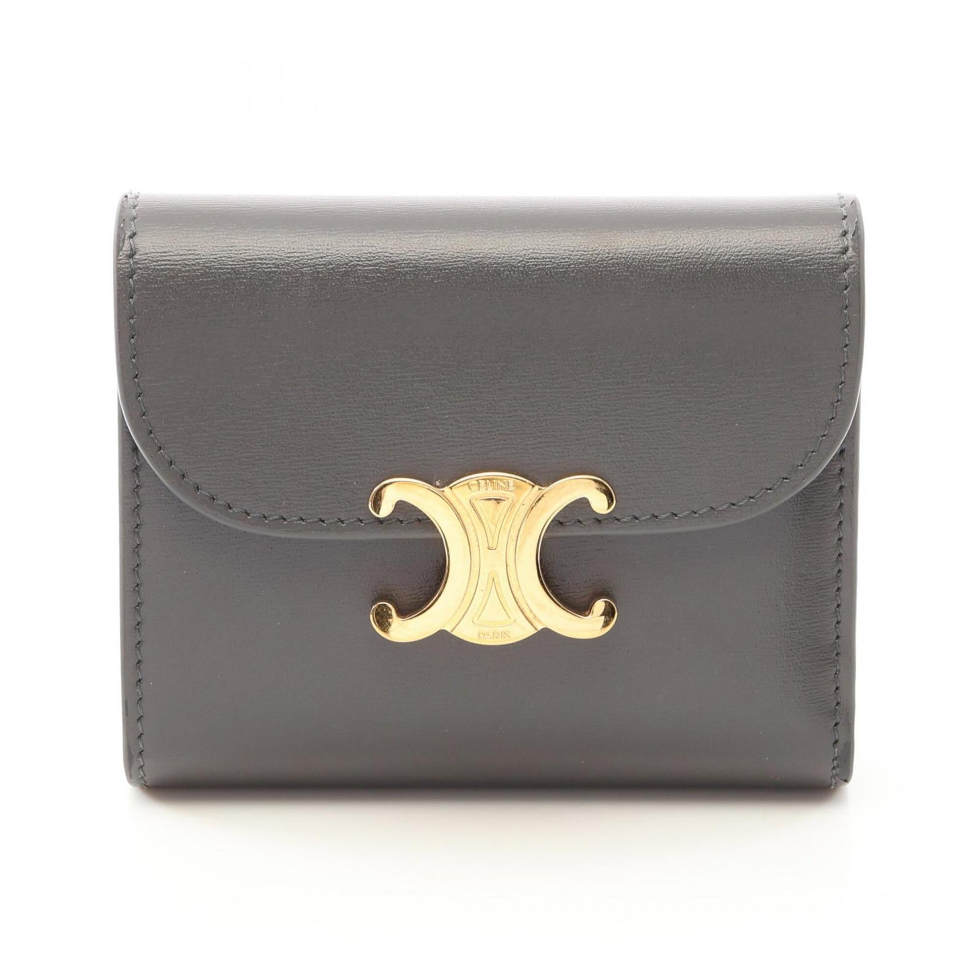 Celine Gray Leather Wallet (Tri-Fold) (Pre-Owned)