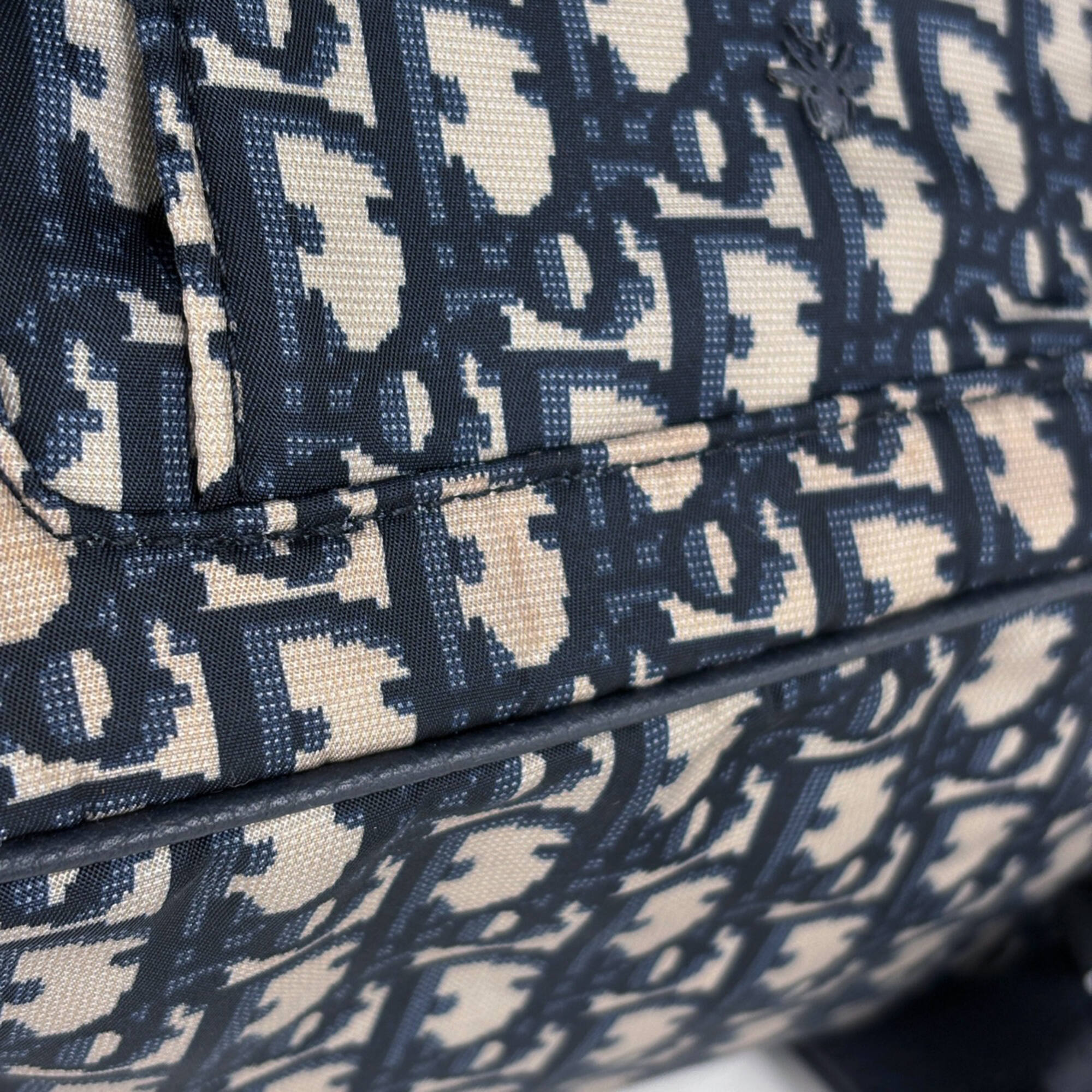 Christian Dior Navy Nylon Leather Backpack (Pre-Owned)