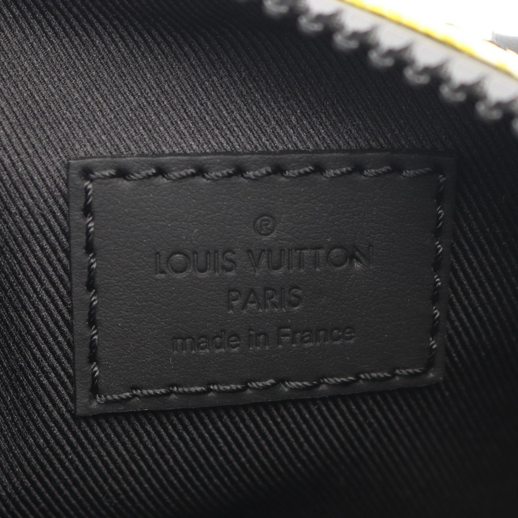 Louis Vuitton Black Green Yellow Coated Canvas Leather Handbag (Pre-Owned)