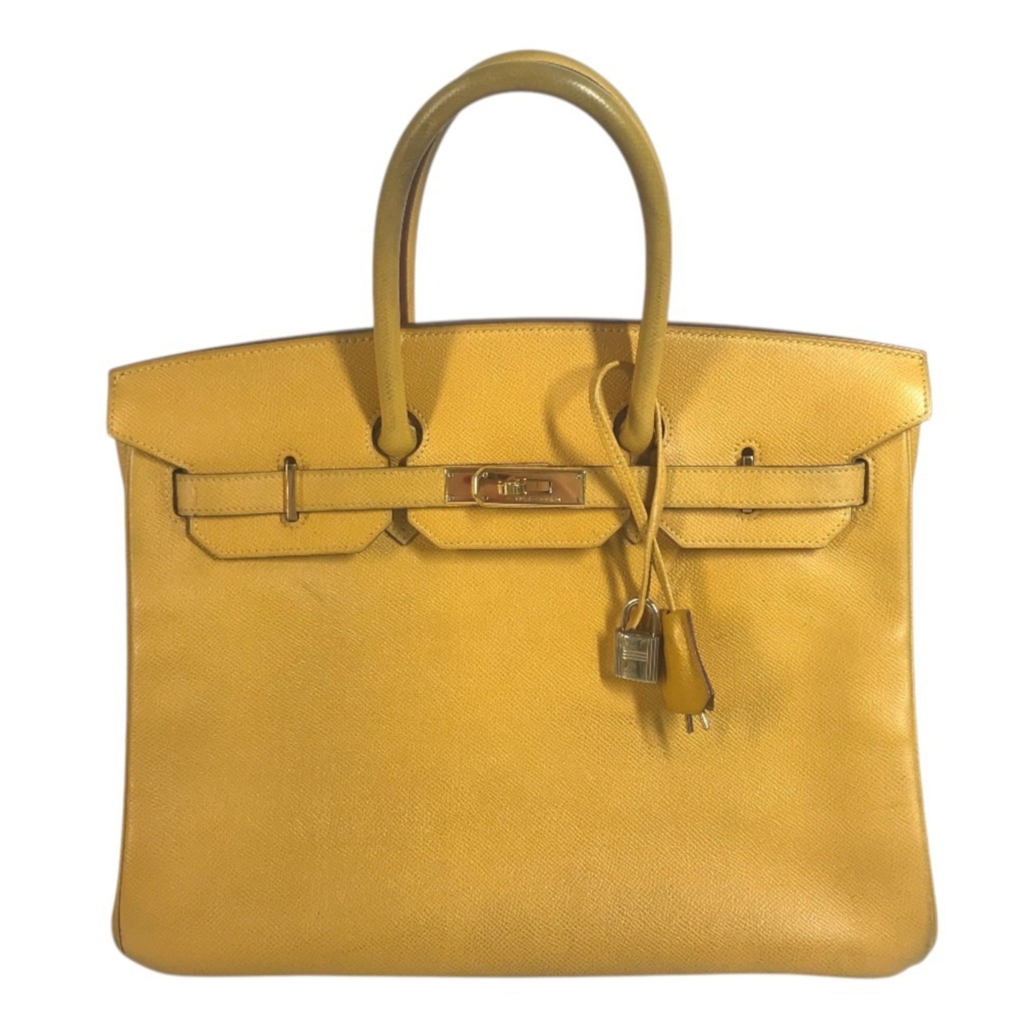 Hermes Jaune Yellow Leather Handbag Tote Bag (Pre-Owned)