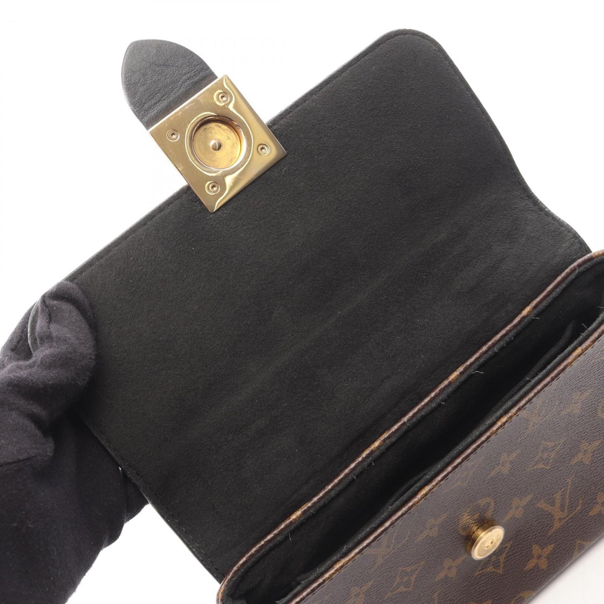 Louis Vuitton Black Brown Monogram Handbag (Pre-Owned)