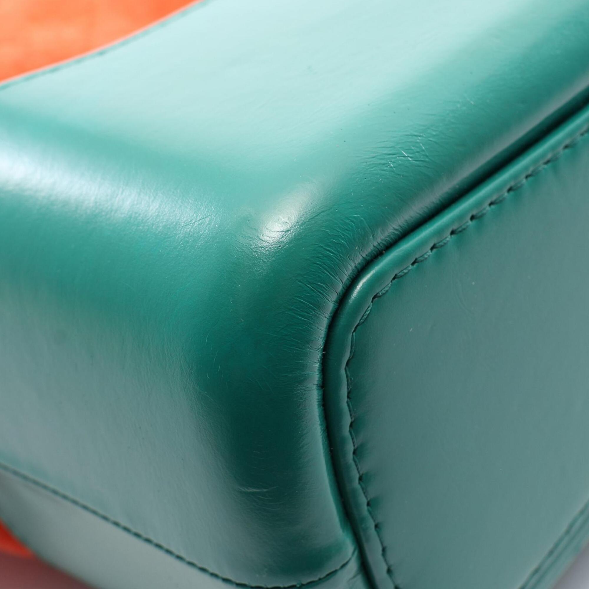 Chanel Blue Green Orange Suede Leather Handbag Shoulder Bag (Pre-Owned)