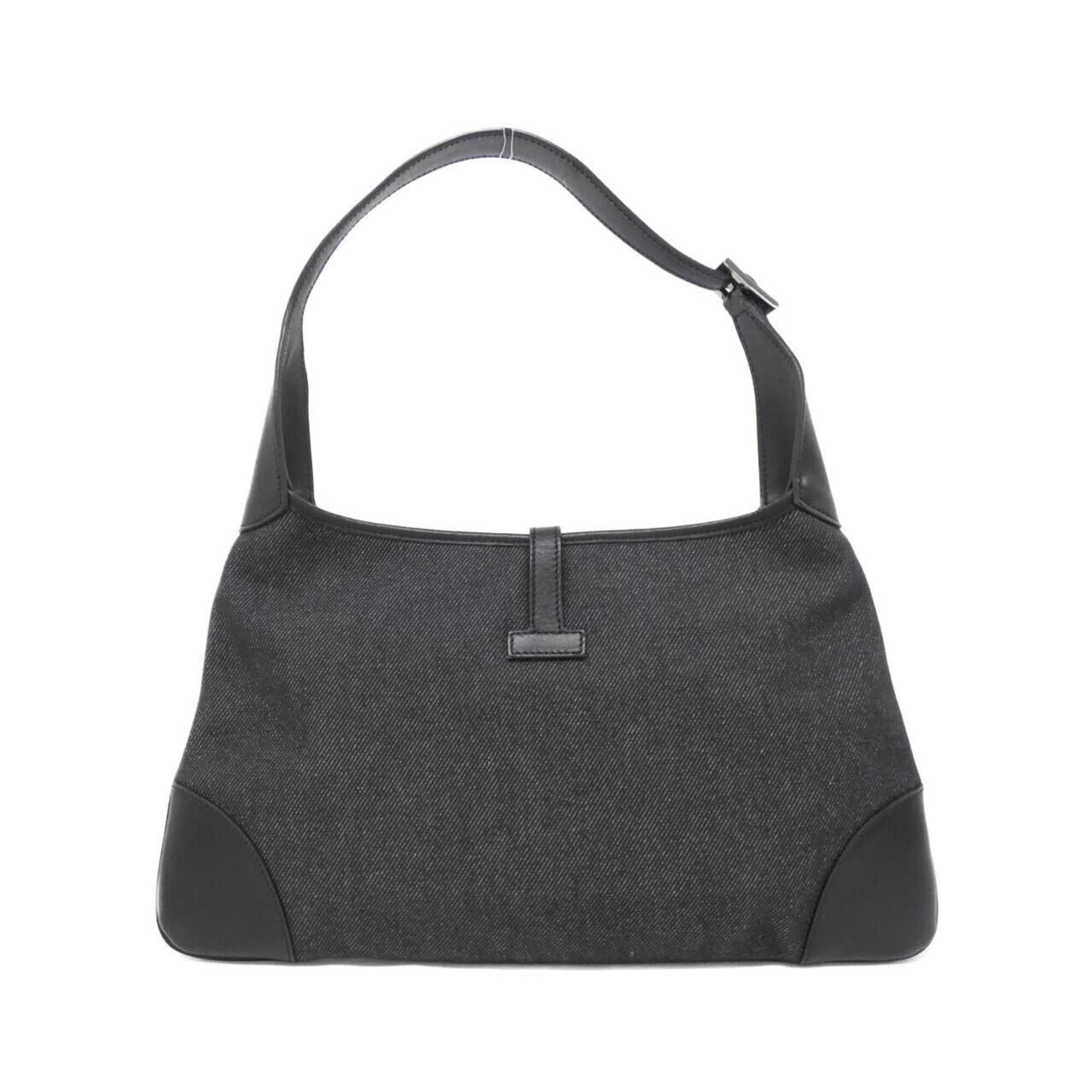 Gucci Black Denim Leather Shoulder Bag (Pre-Owned)