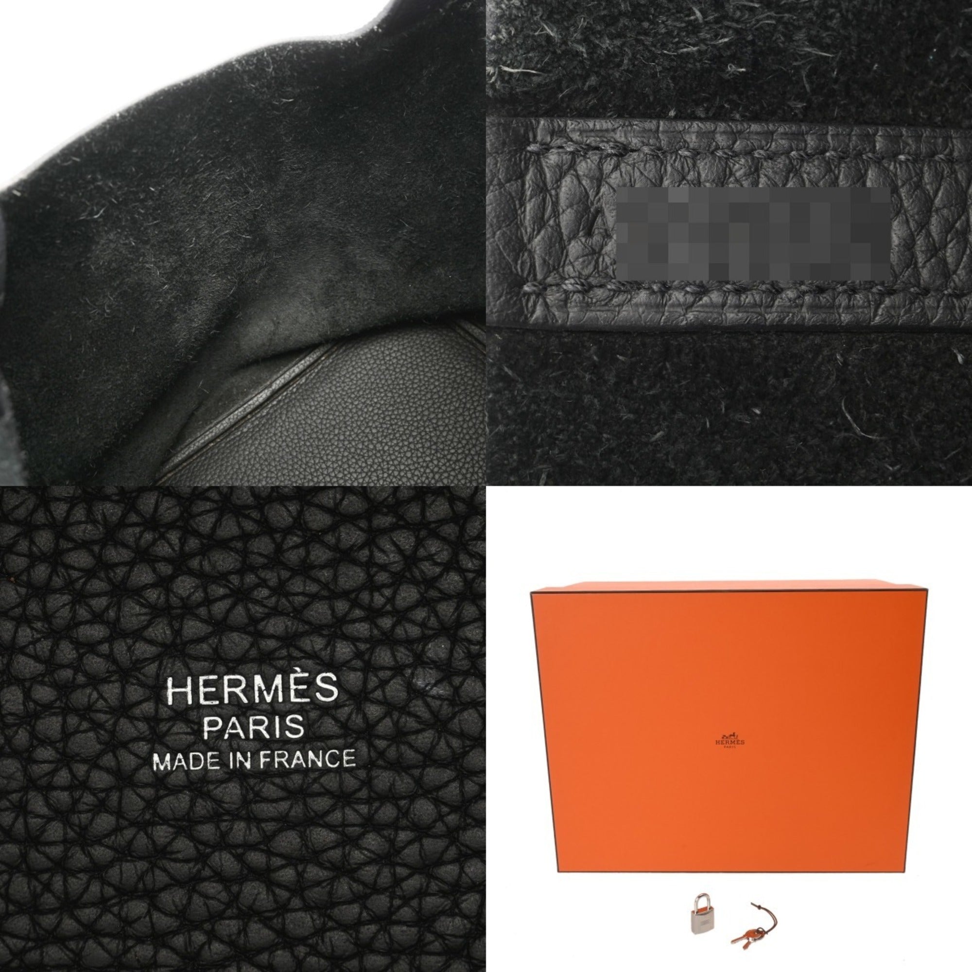 Hermes Black Taurillon Clemence Leather Handbag (Pre-Owned)