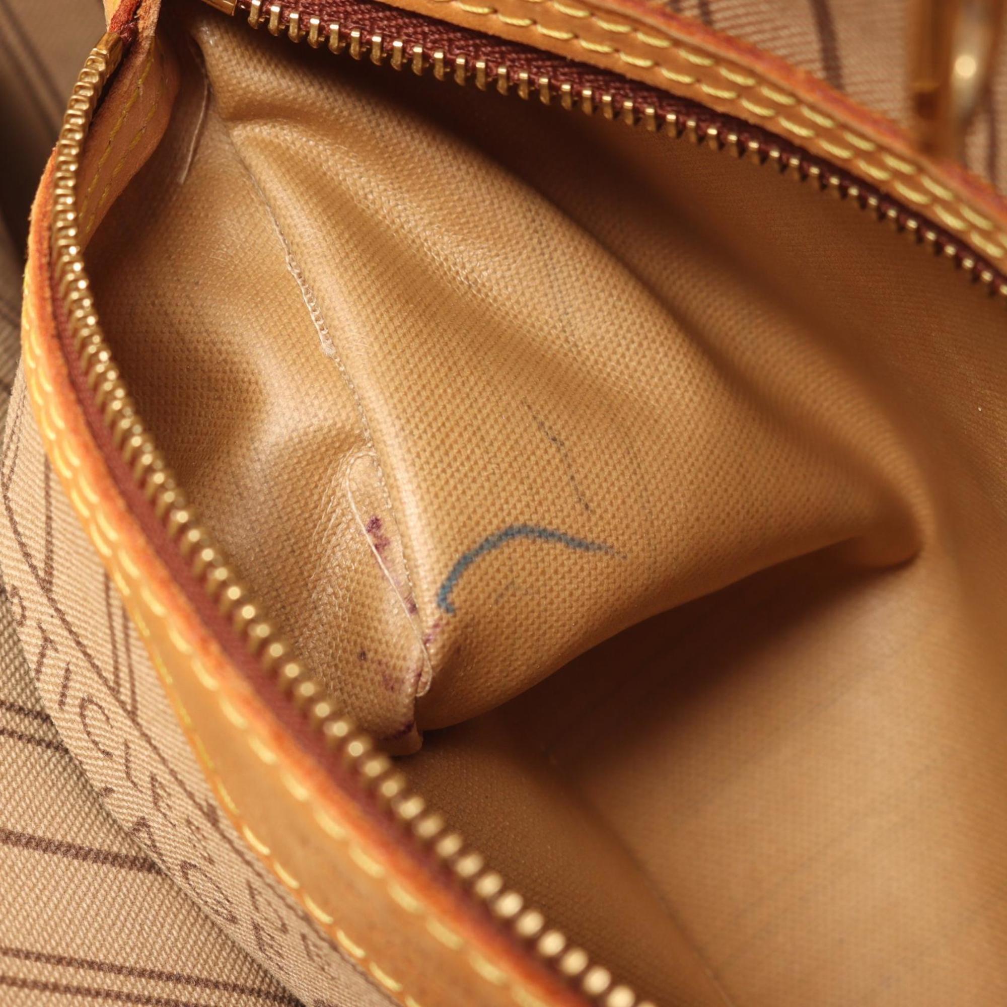 Louis Vuitton Brown Monogram Coated Canvas Leather Handbag Tote Bag (Pre-Owned)