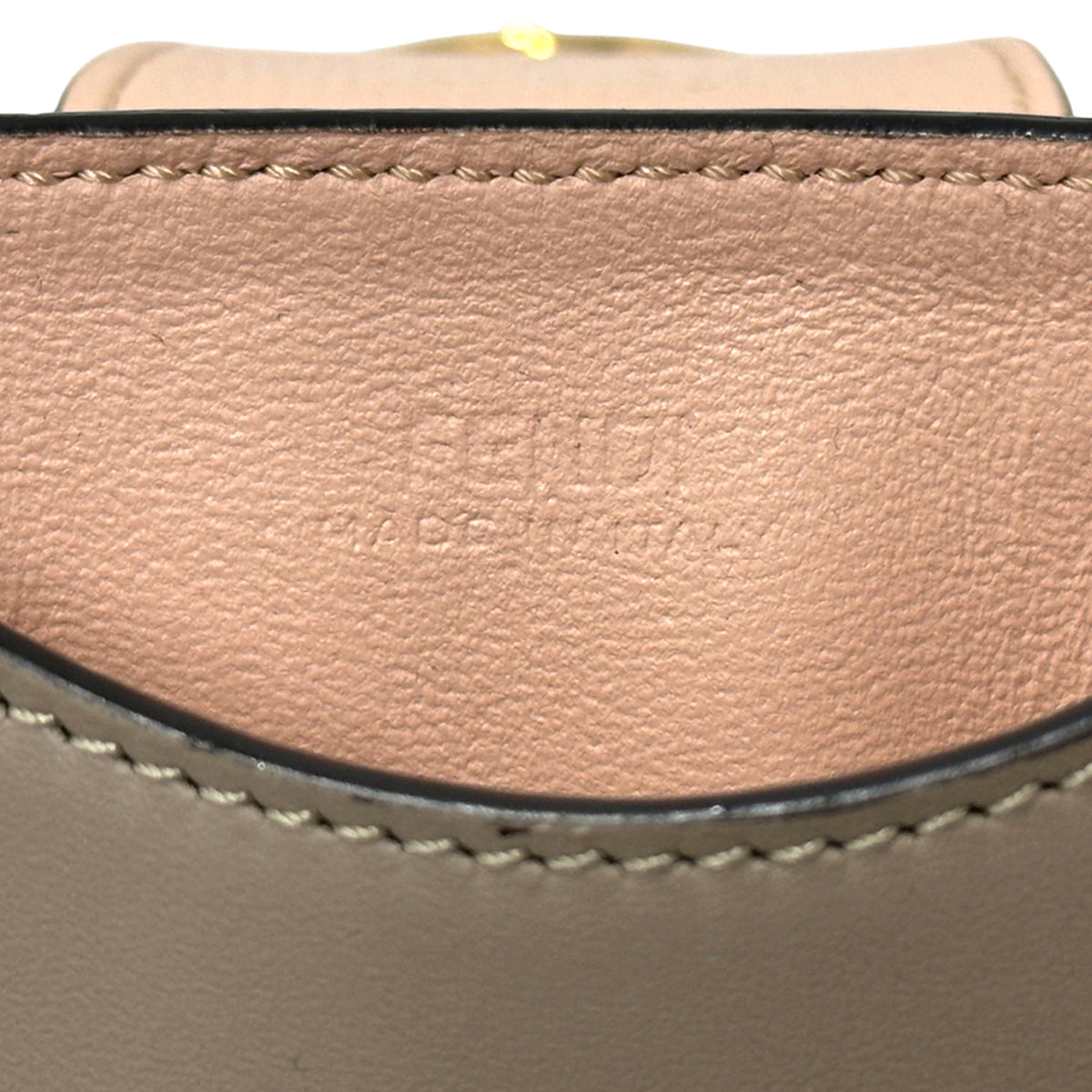 Fendi Grayish Pink Leather Handbag Pochette Pouch Shoulder Bag (Pre-Owned)