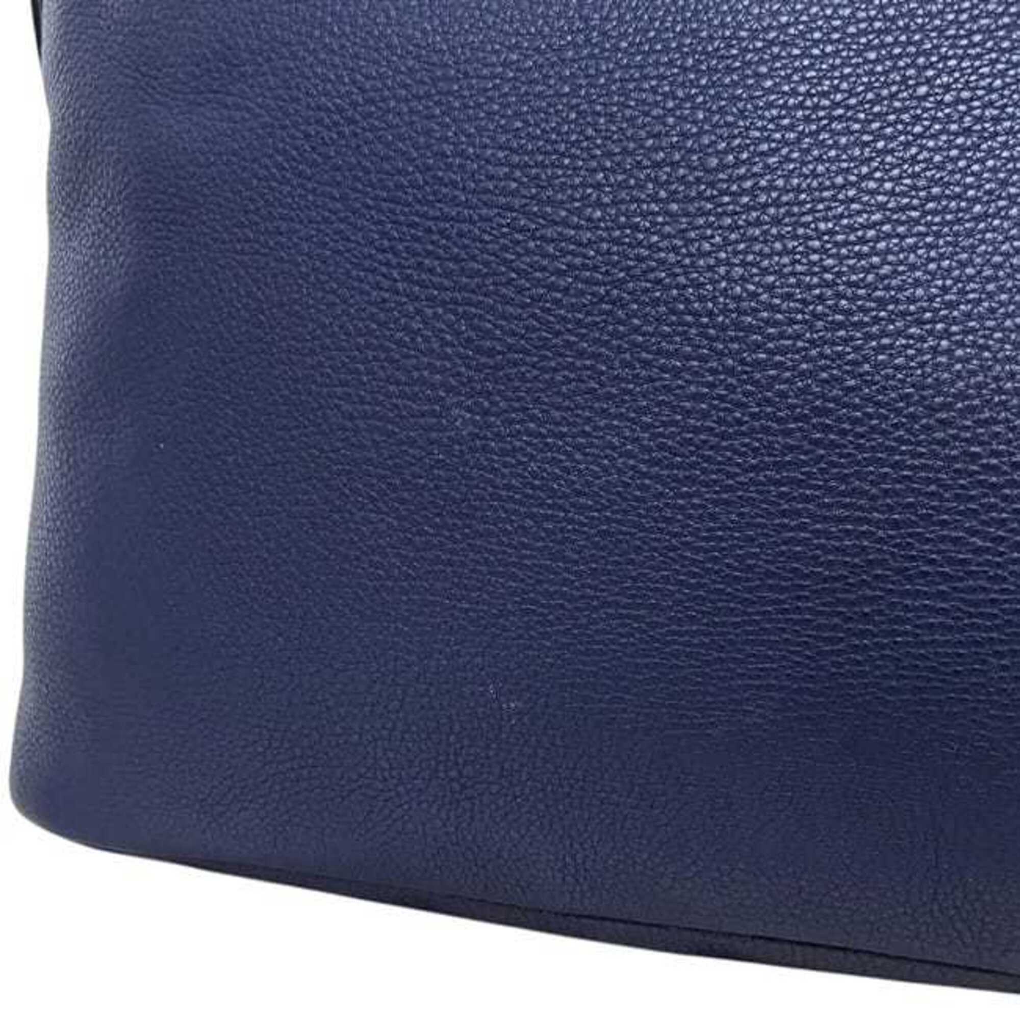 Prada Navy Leather Shoulder Bag (Pre-Owned)