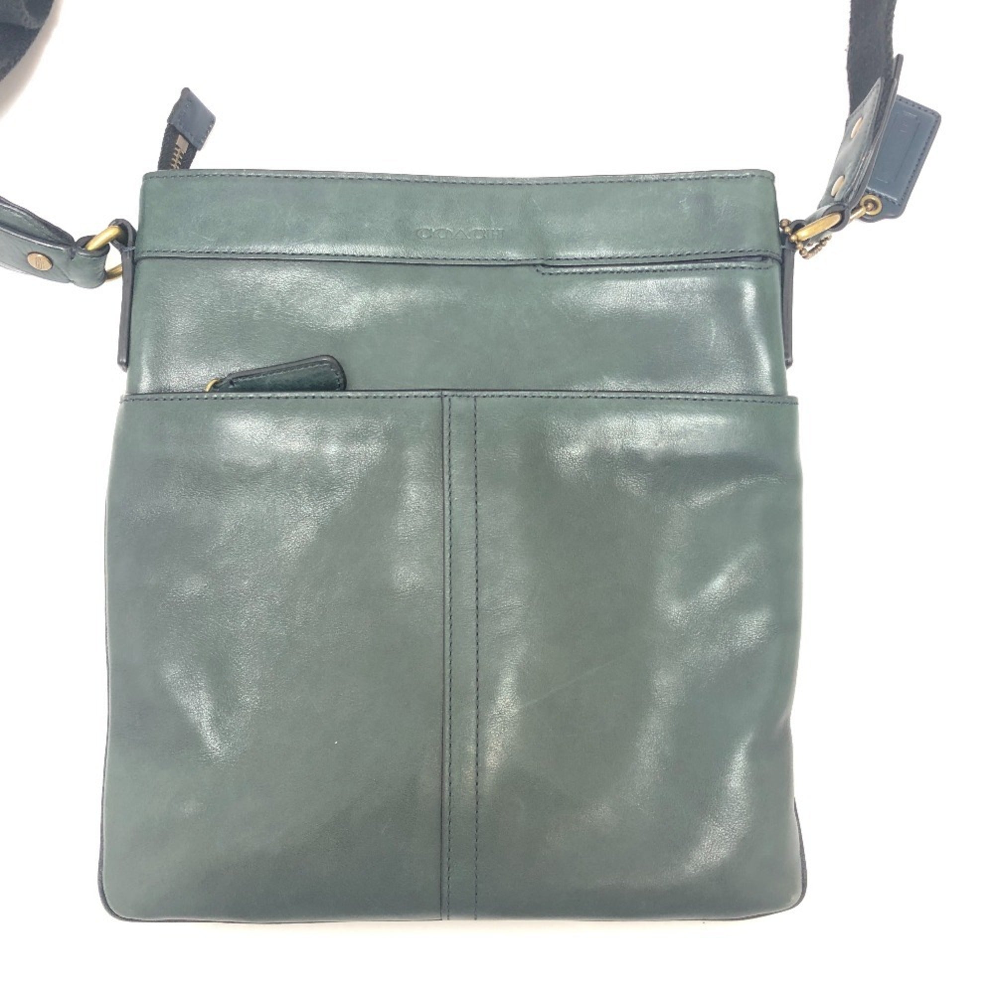 Coach Green Leather Shoulder Bag (Pre-Owned)