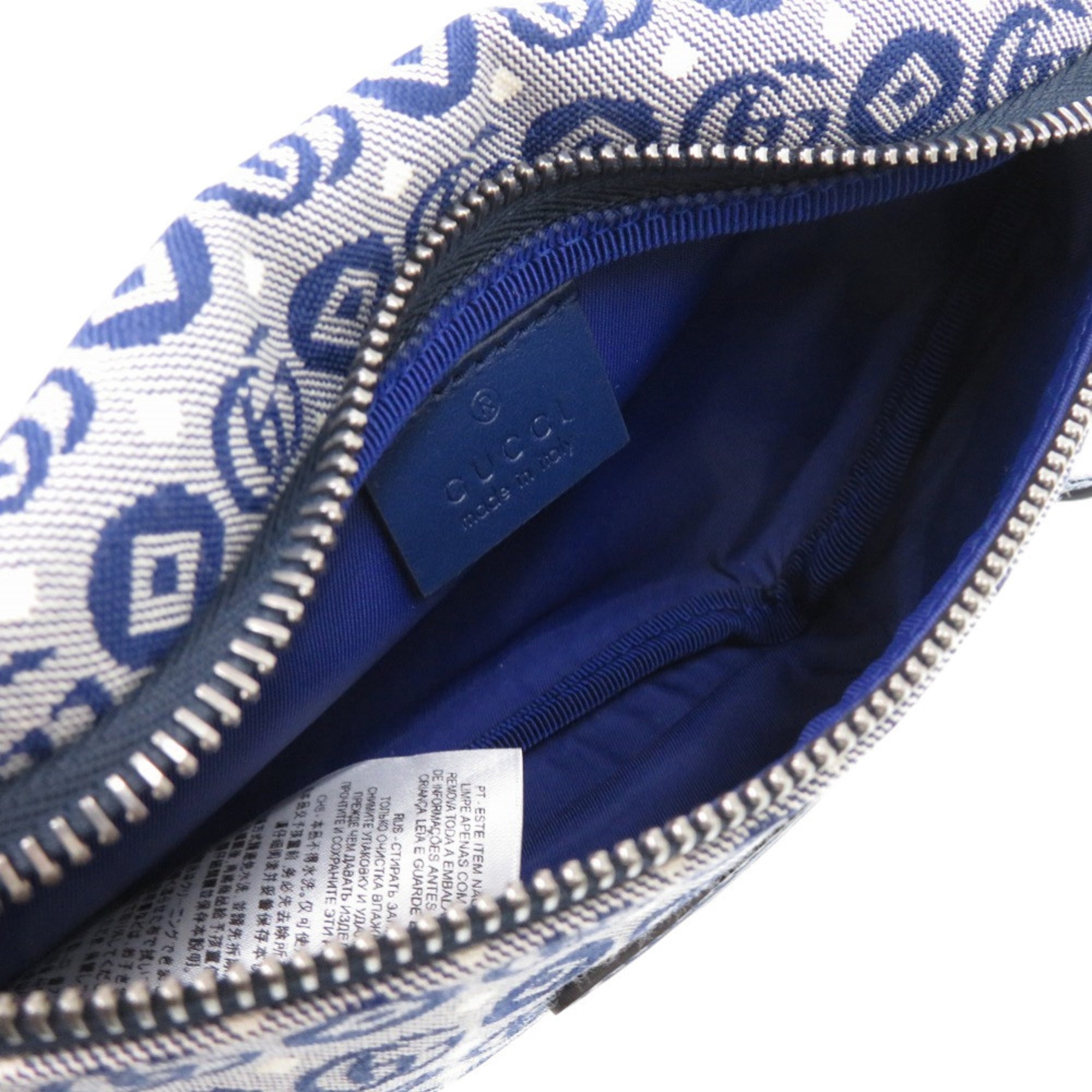 Gucci Blue Navy Red Color Canvas Leather Fanny Pack Pouch (Pre-Owned)