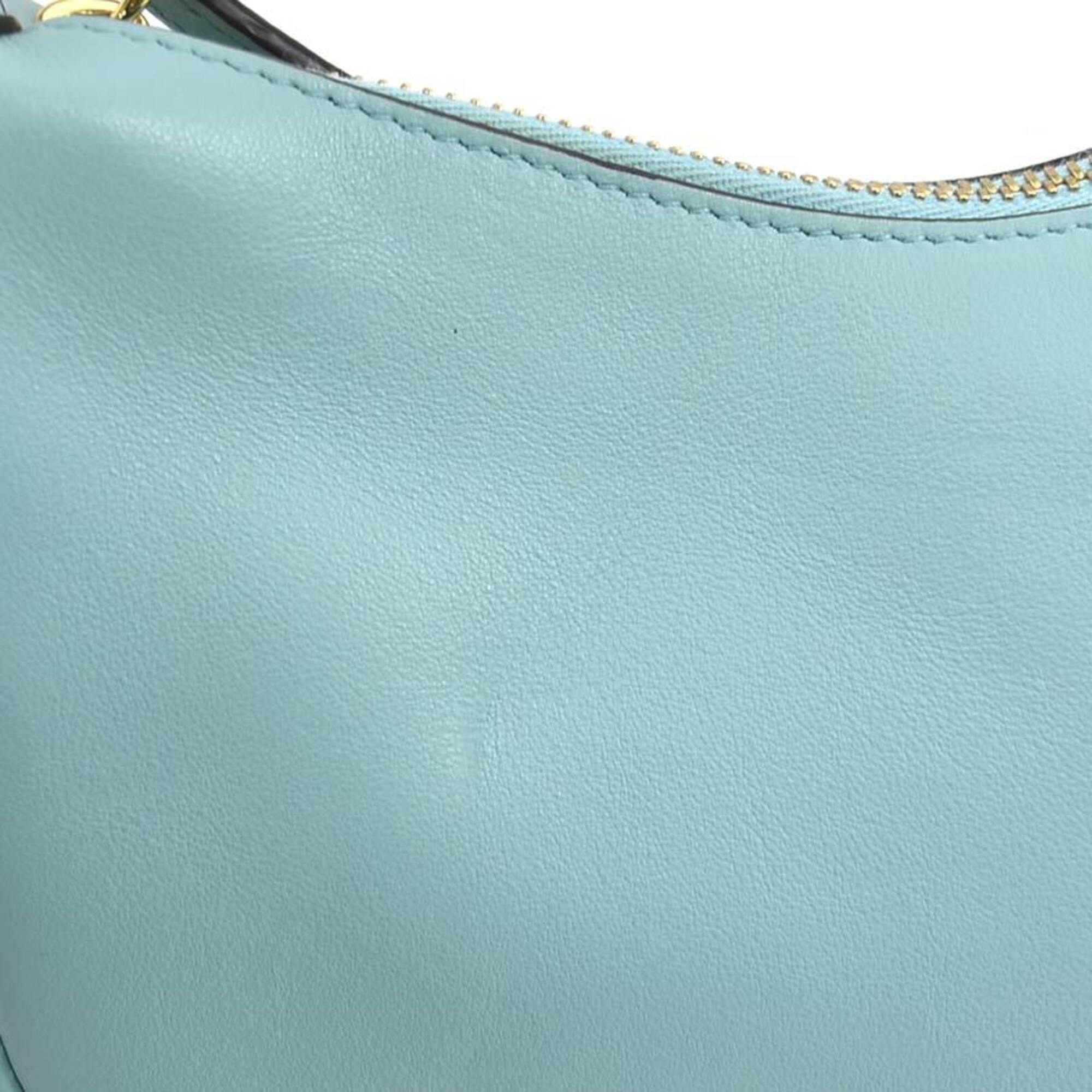 Fendi Light Blue Leather Shoulder Bag (Pre-Owned)