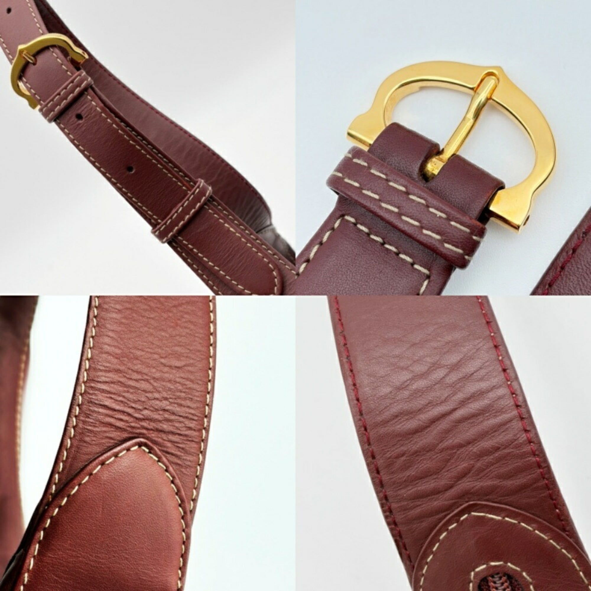 Cartier Bordeaux Leather Shoulder Bag (Pre-Owned)