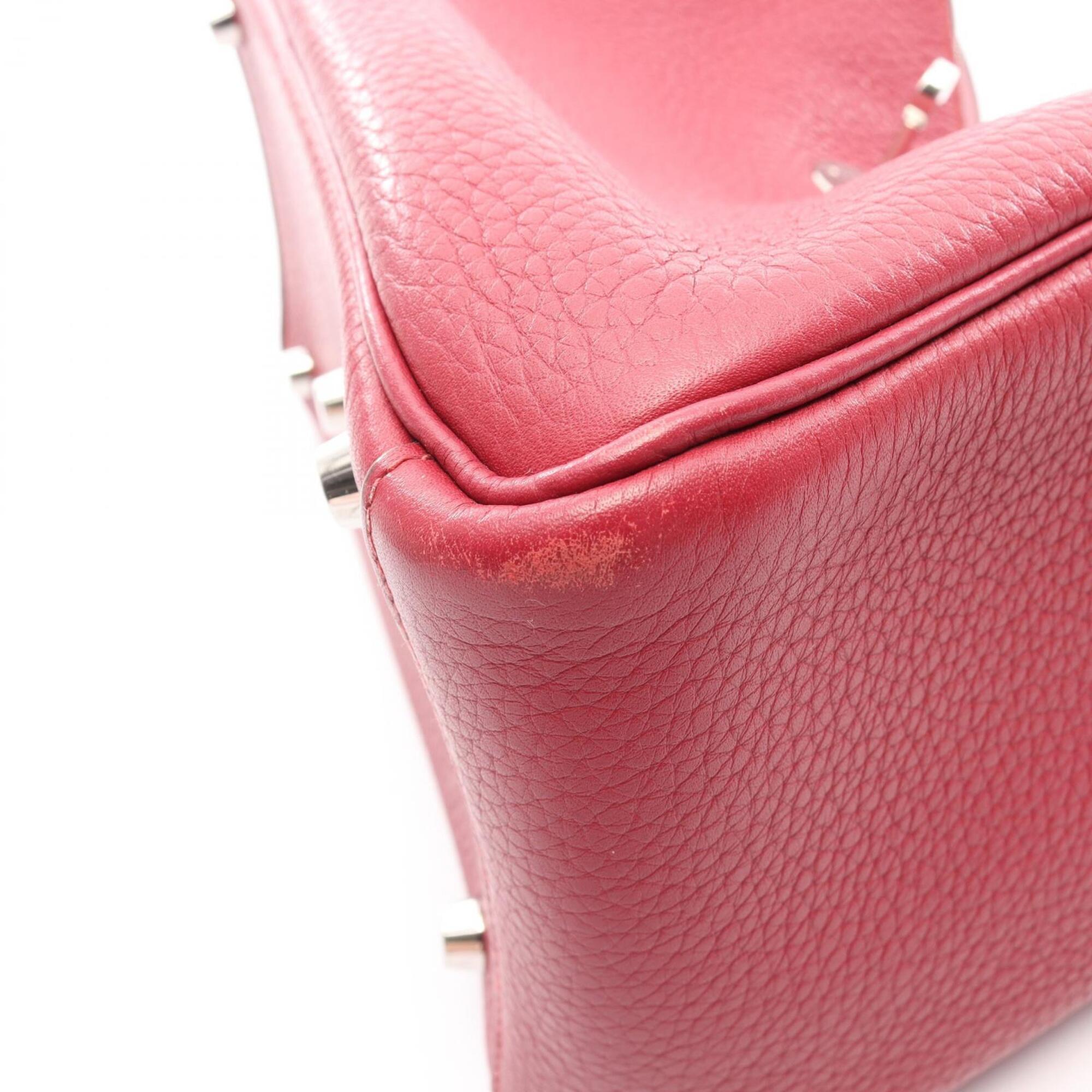 Hermes Bordeaux Ruby Taurillon Clemence Leather Handbag Shoulder Bag (Pre-Owned)