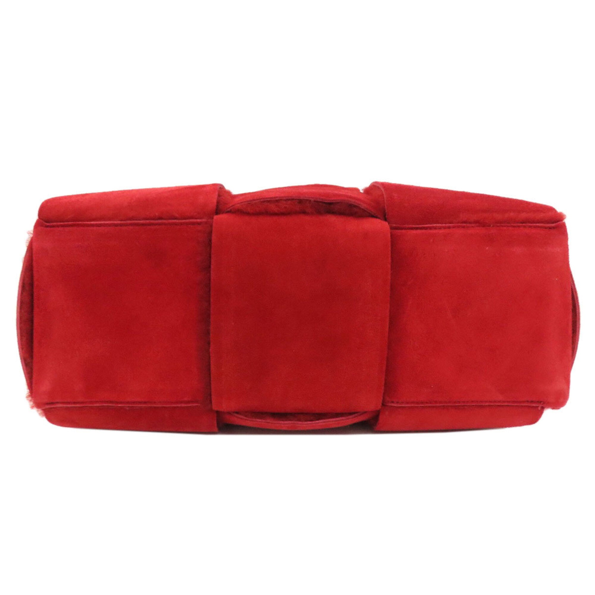 Bottega Veneta Red Color Suede Handbag (Pre-Owned)