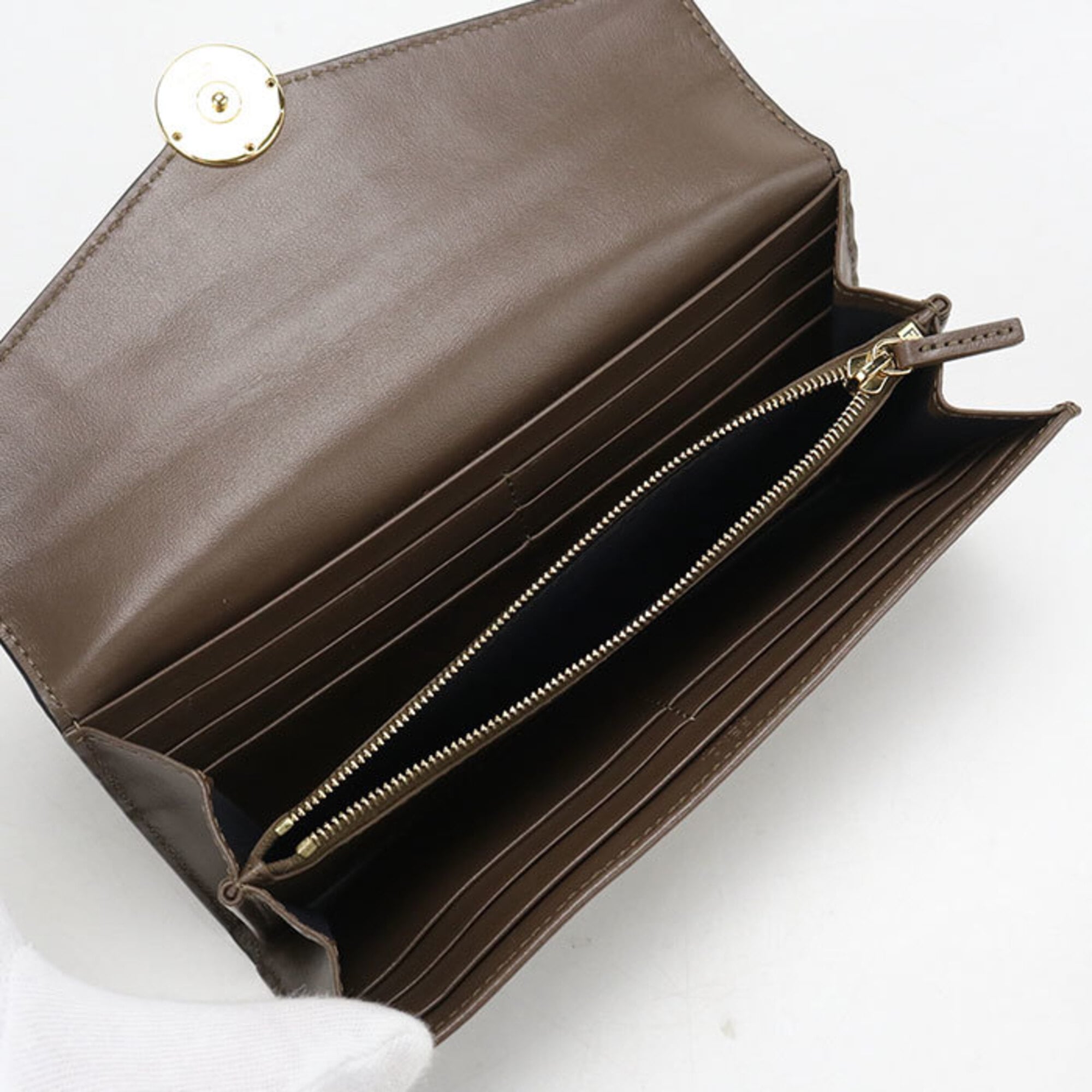 Fendi Brown Leather Long Wallet (Bi-Fold) (Pre-Owned)