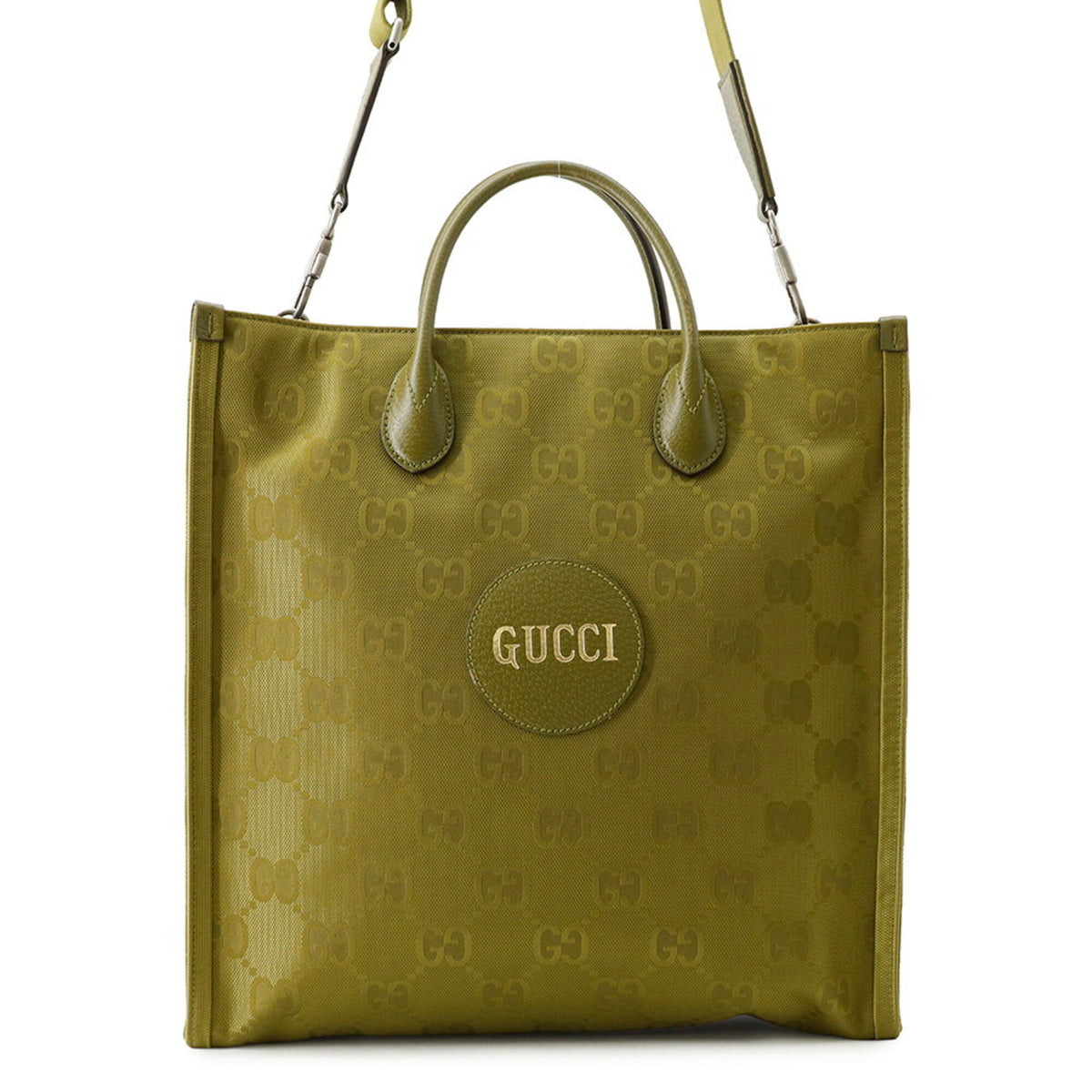 Gucci Green Nylon Handbag Tote Bag (Pre-Owned)
