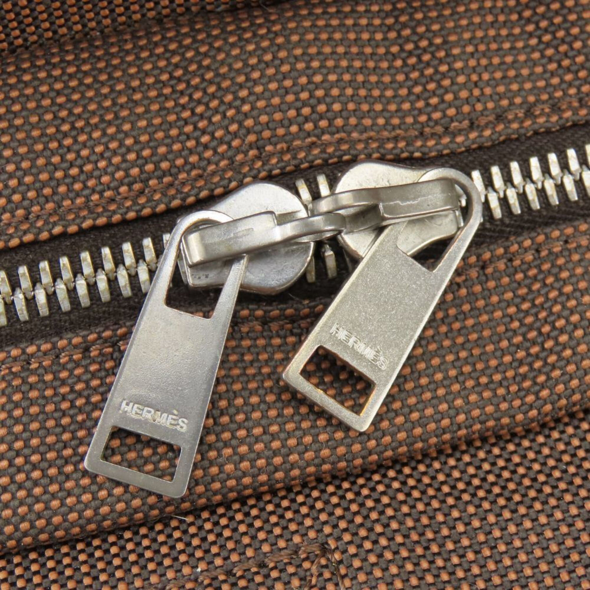 Hermes Brown Canvas Tote Bag (Pre-Owned)