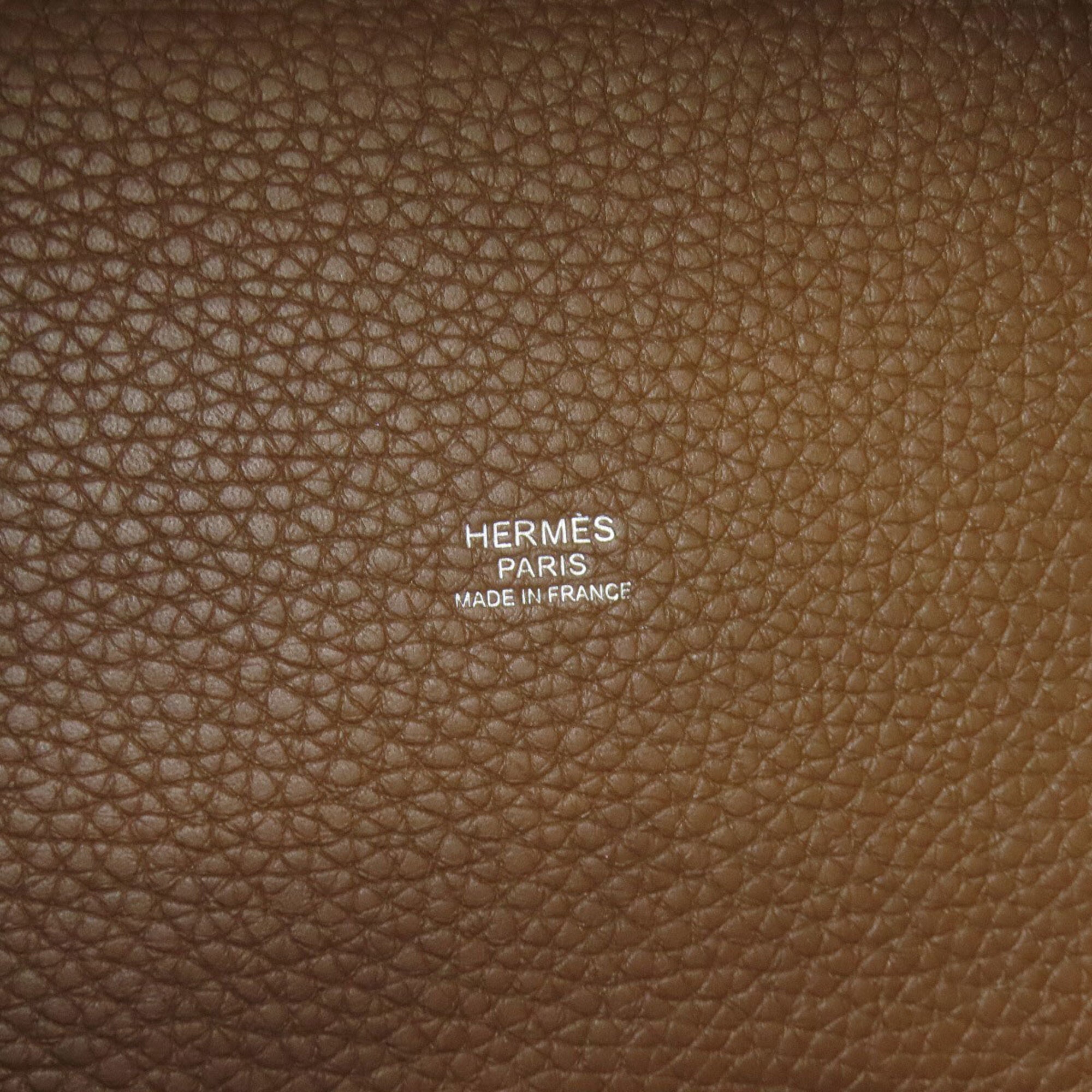 Hermes Brown Taurillon Clemence Leather Handbag (Pre-Owned)