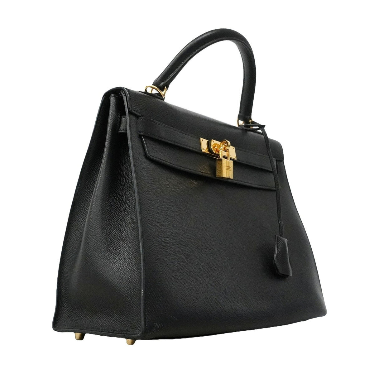 Hermes Black Leather Handbag (Pre-Owned)