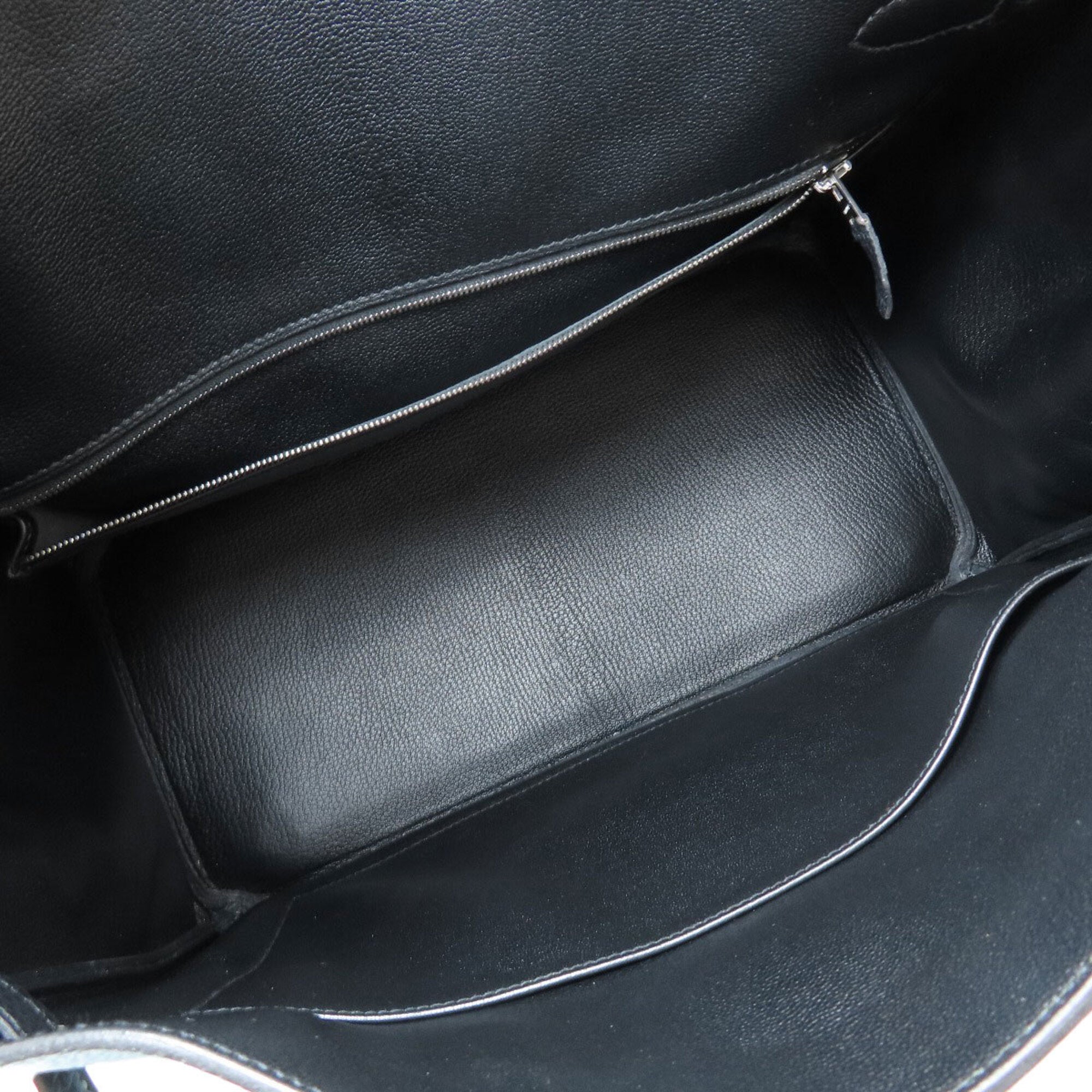 Hermes Black Blue Navy Togo Leather Handbag (Pre-Owned)