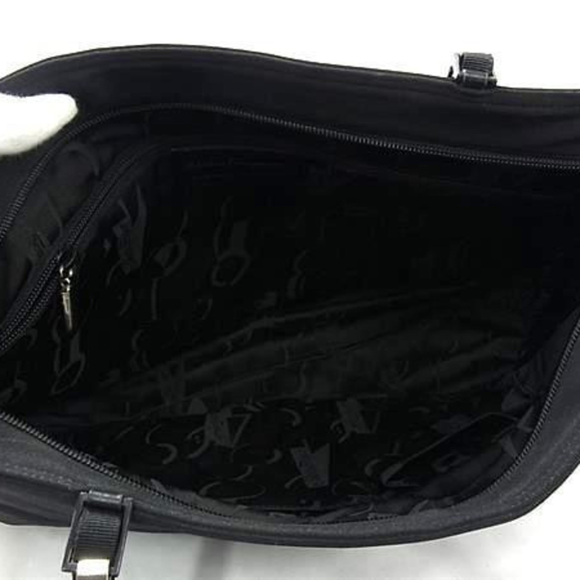 Salvatore Ferragamo Vara Black Canvas Shoulder Bag Tote Bag (Pre-Owned)