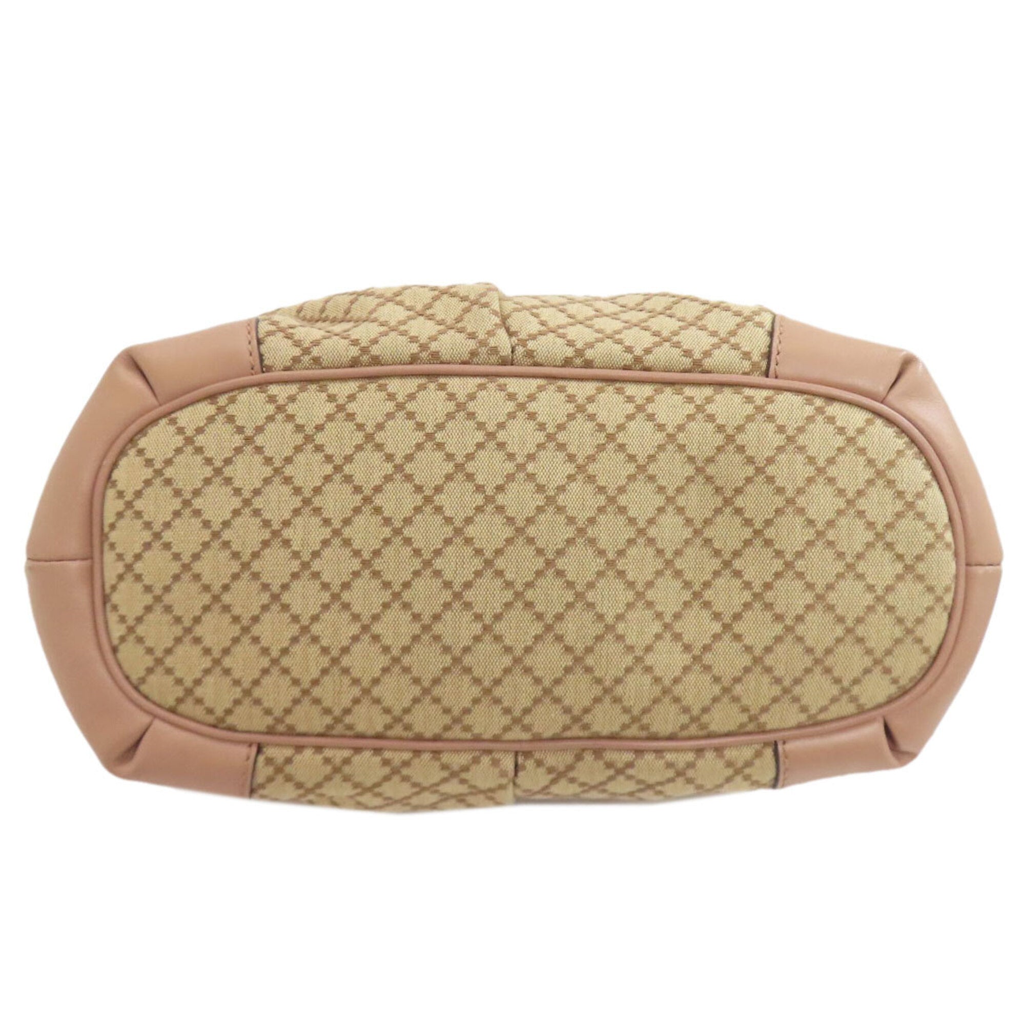 Gucci Diamante Beige Pink Beige Canvas Handbag (Pre-Owned)