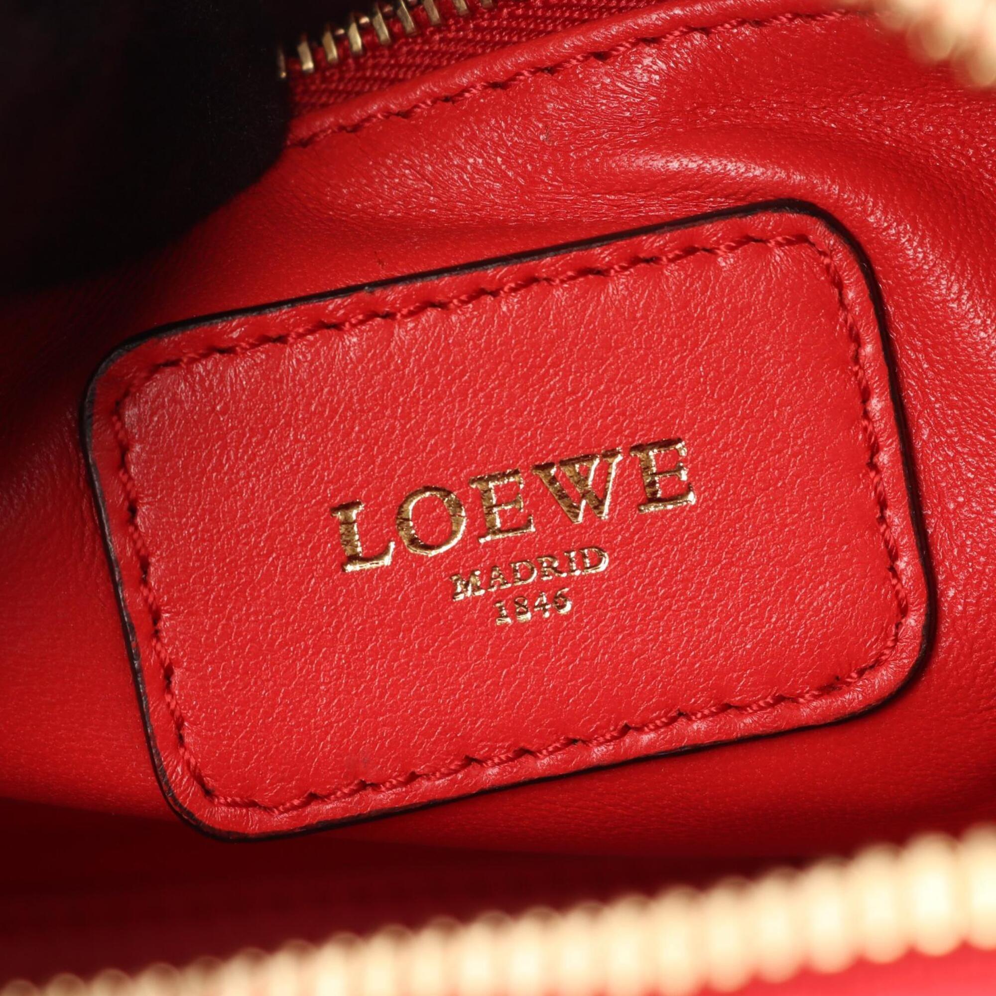 Loewe Red Color Leather Handbag (Pre-Owned)