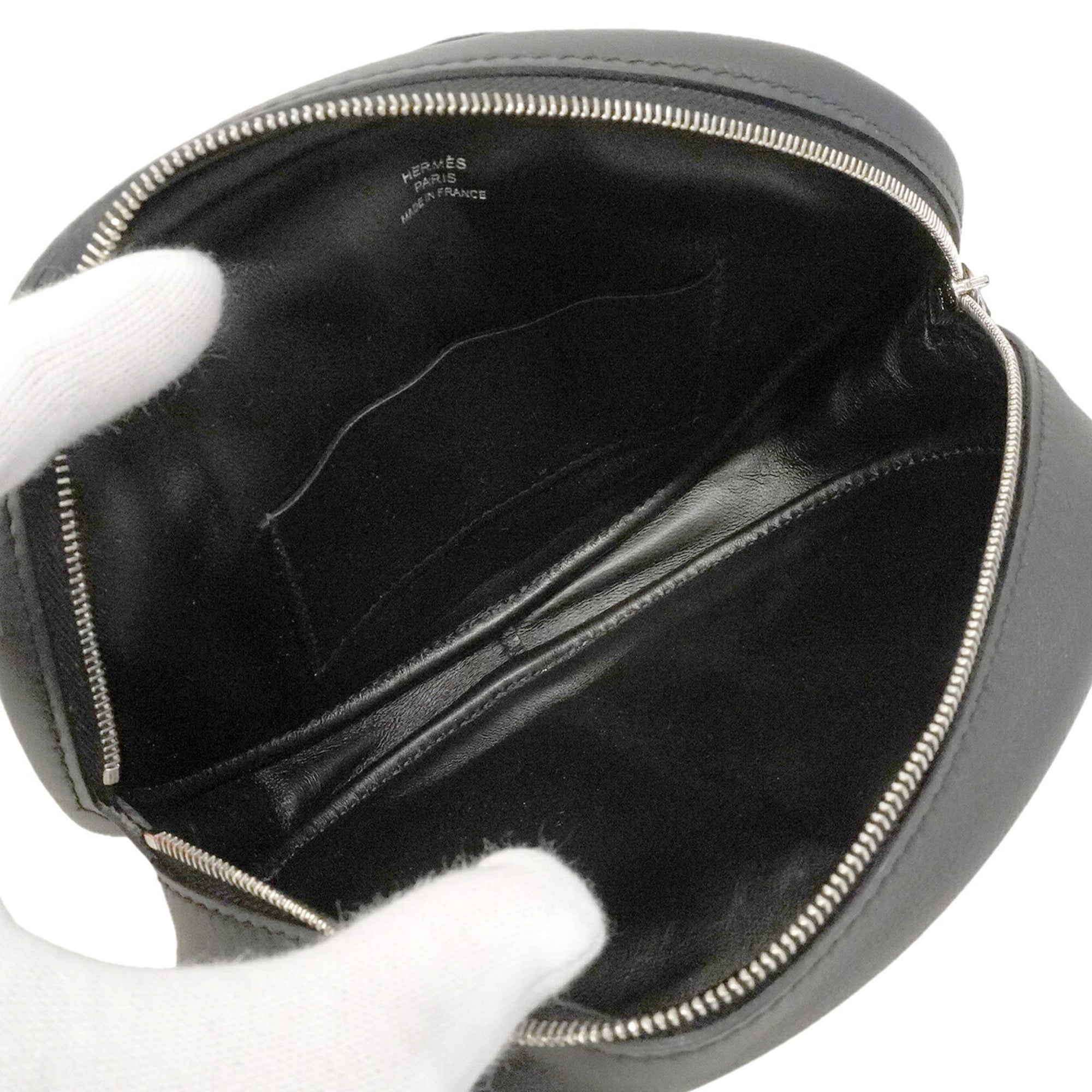 Hermes Black Swift Leather Shoulder Bag (Pre-Owned)