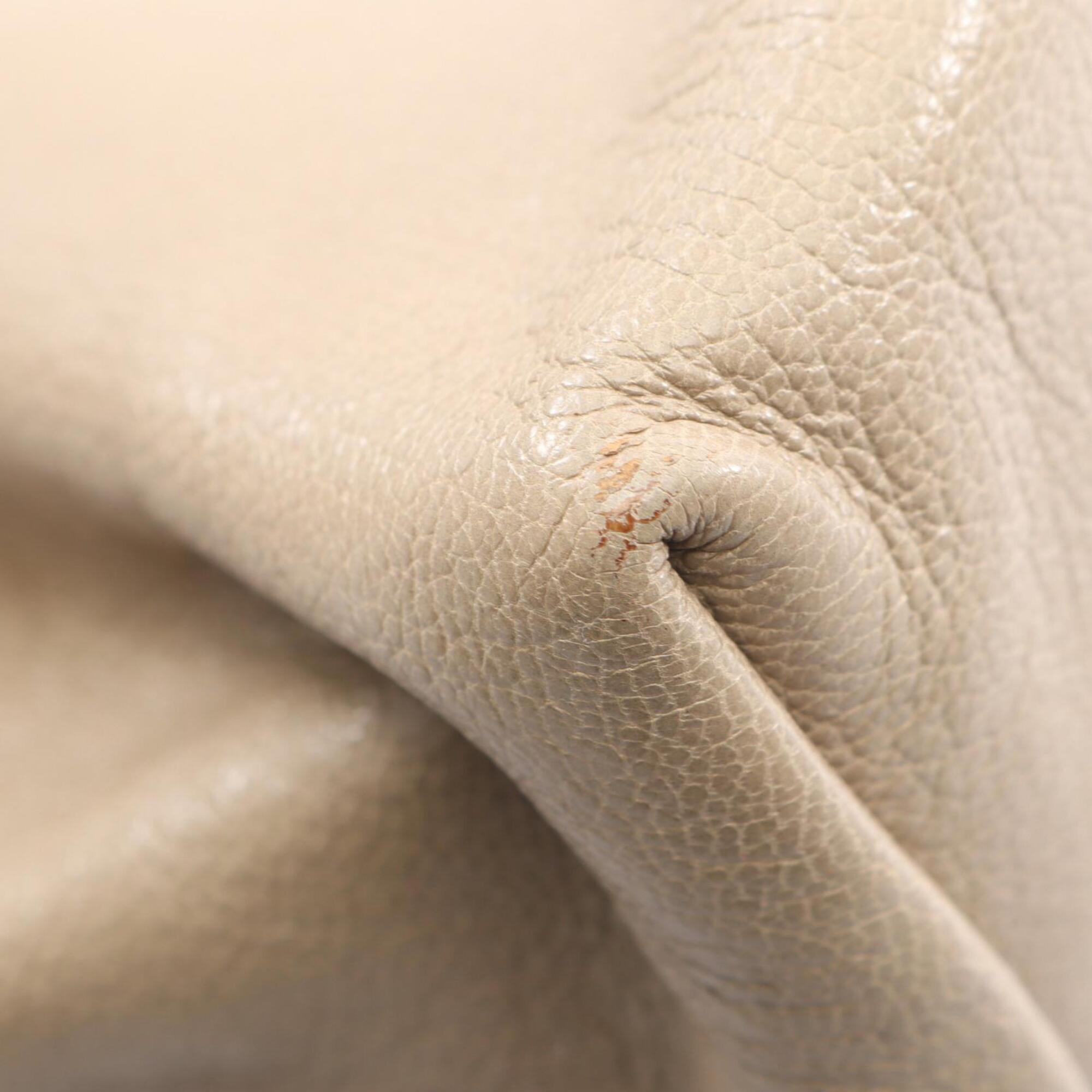 Bottega Veneta Beige Leather Handbag Tote Bag (Pre-Owned)